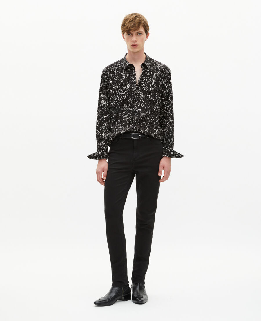 The Kooples H BLACK WHITE white and black micro dot print shirt