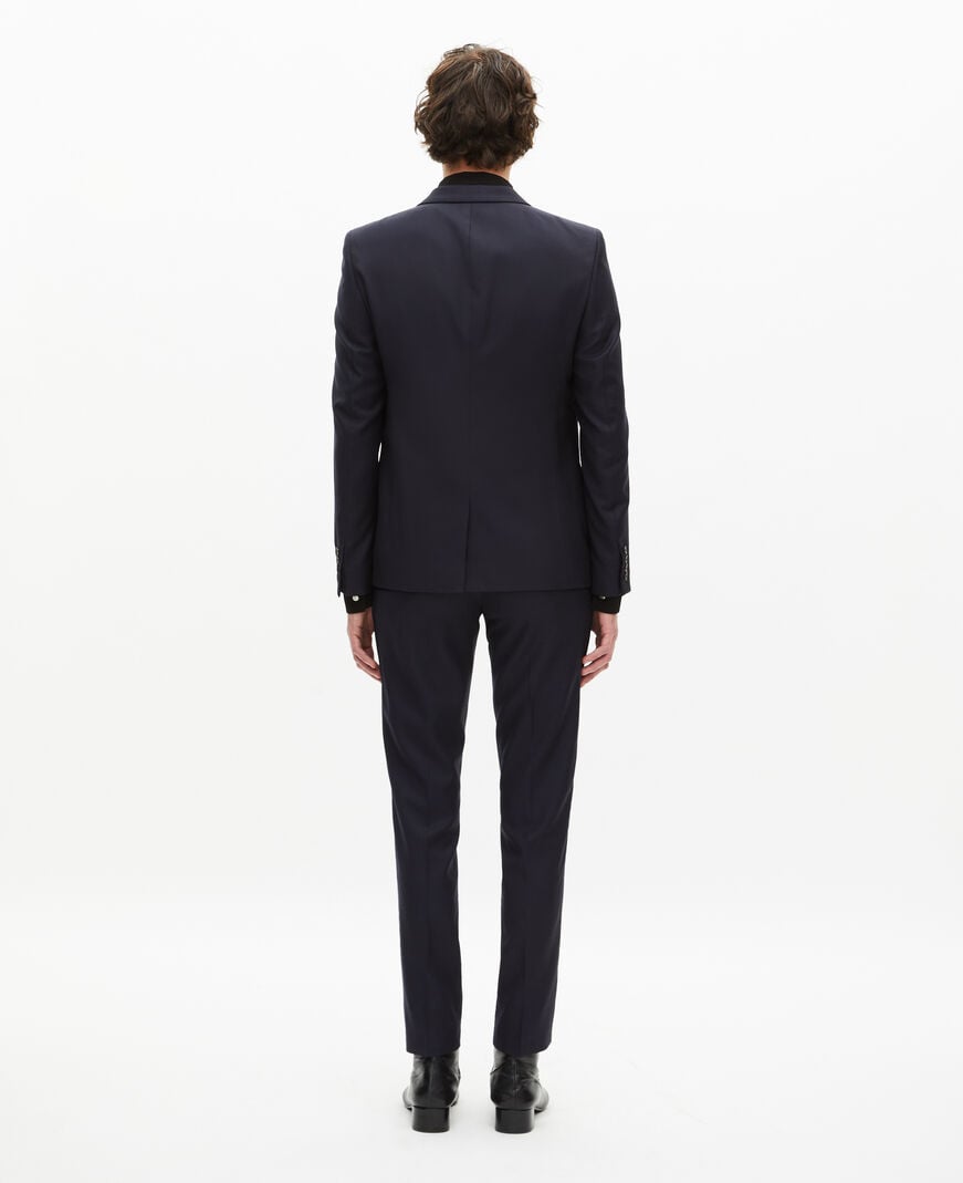The Kooples MEN DARK NAVY blue straight wool suit jacket
