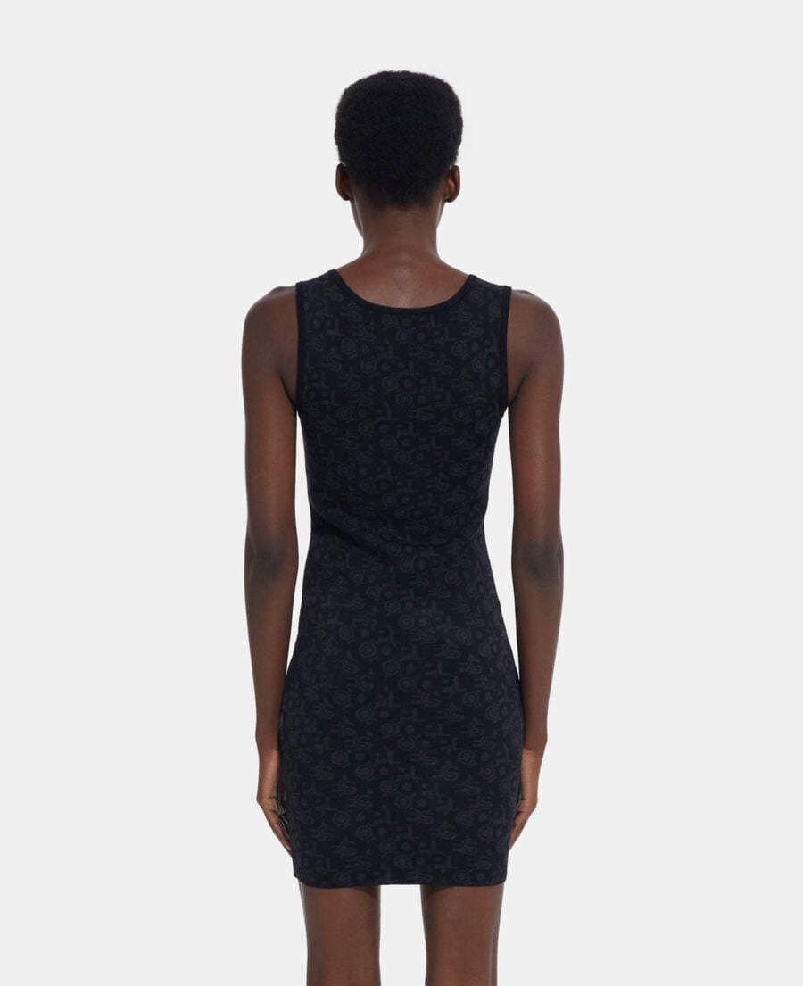 The Kooples WOMEN BLACK DARK GREY short dress with the kooples logo