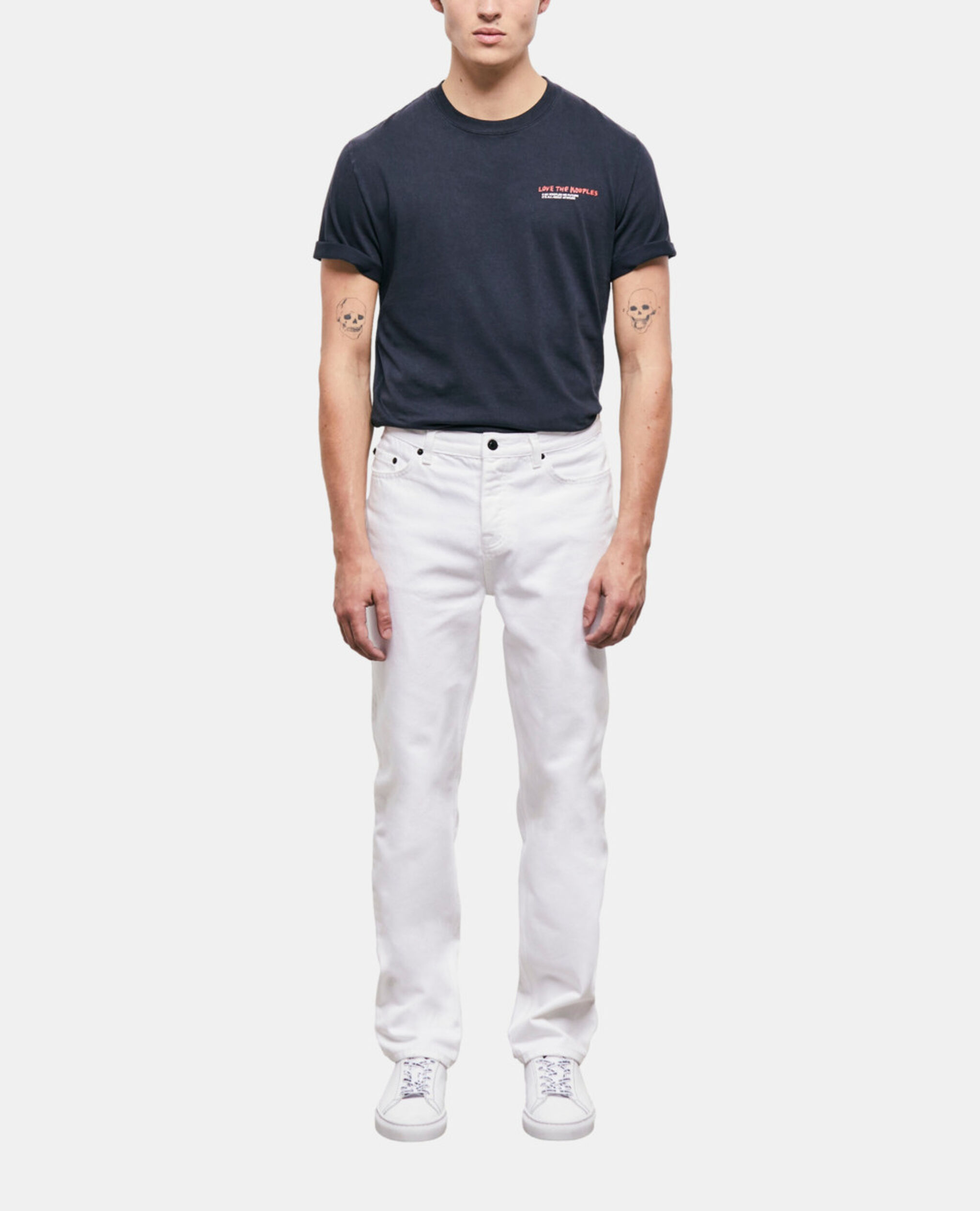 Jean droit blanc, WHITE, hi-res image number null