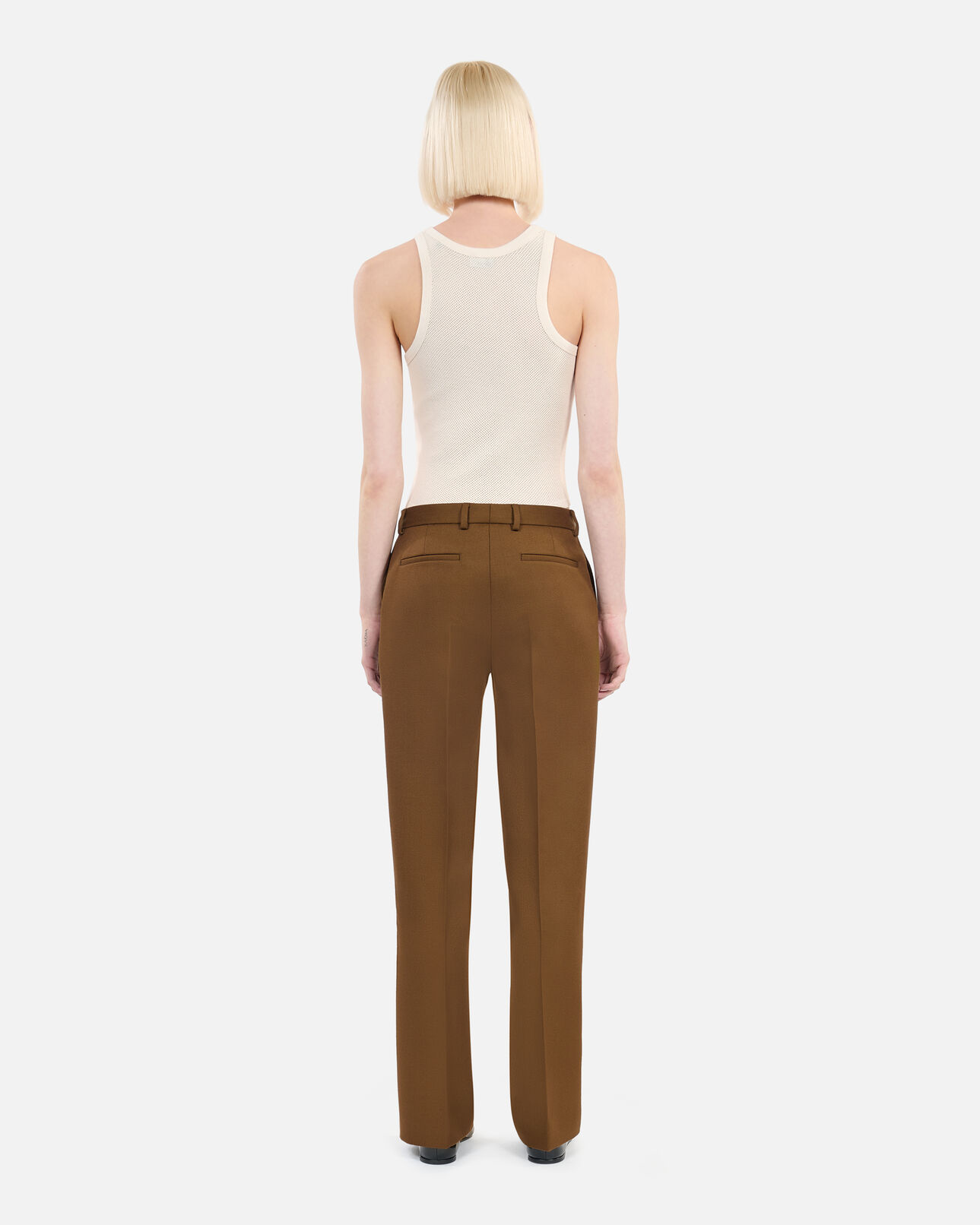 The Kooples WOMEN KAKI loose-fitting brown suit trousers