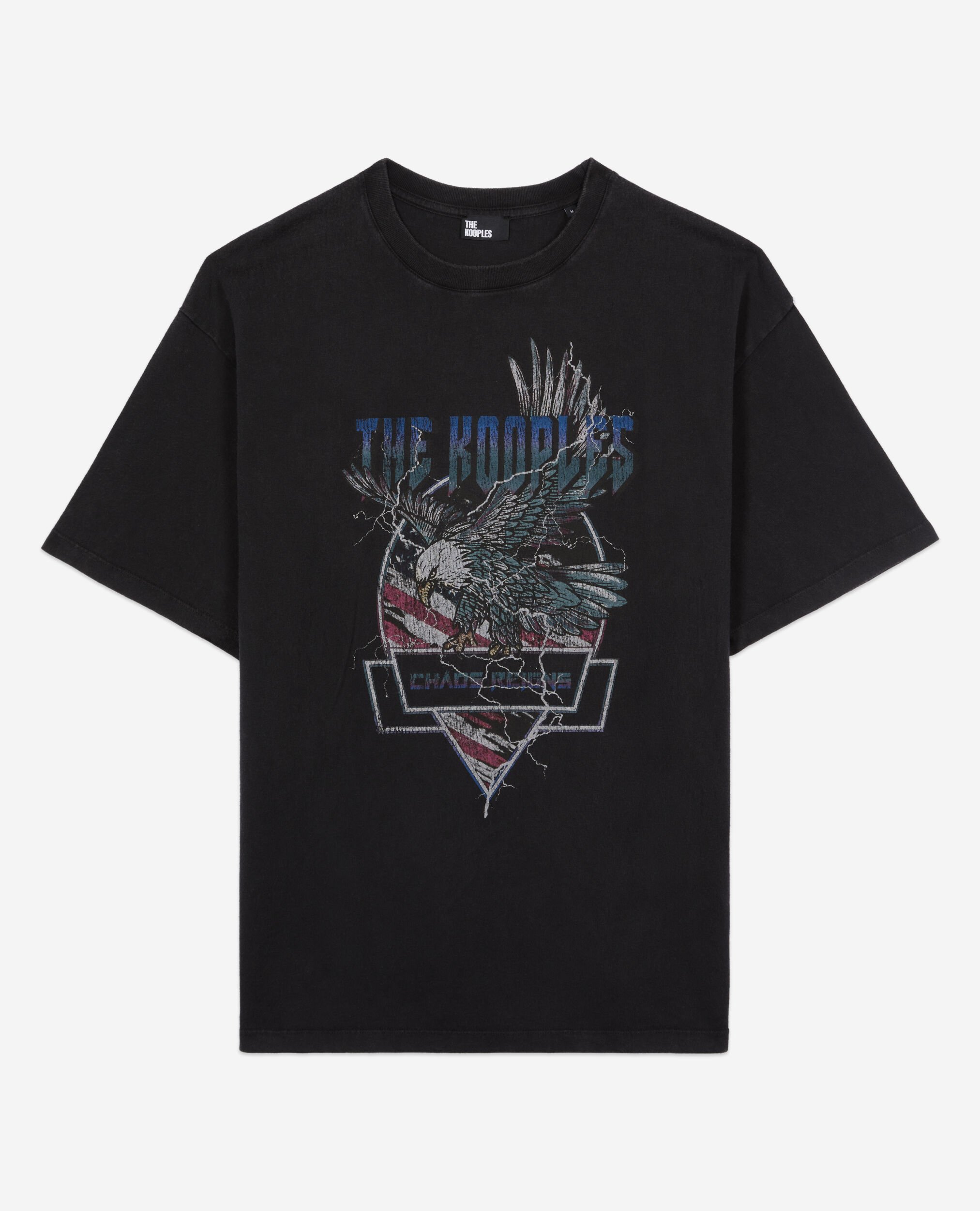 Black t-shirt with Chaos eagle serigraphy, BLACK WASHED, hi-res image number null