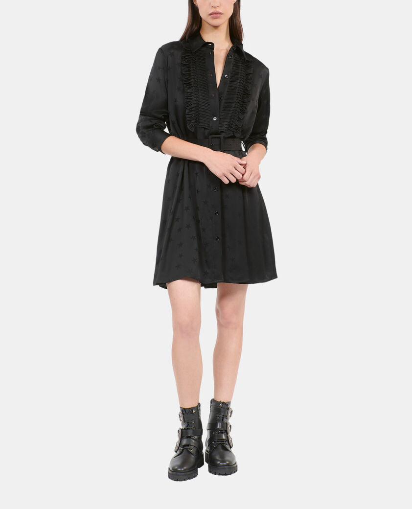 The Kooples MUJER BLACK vestido corto jacquard negro