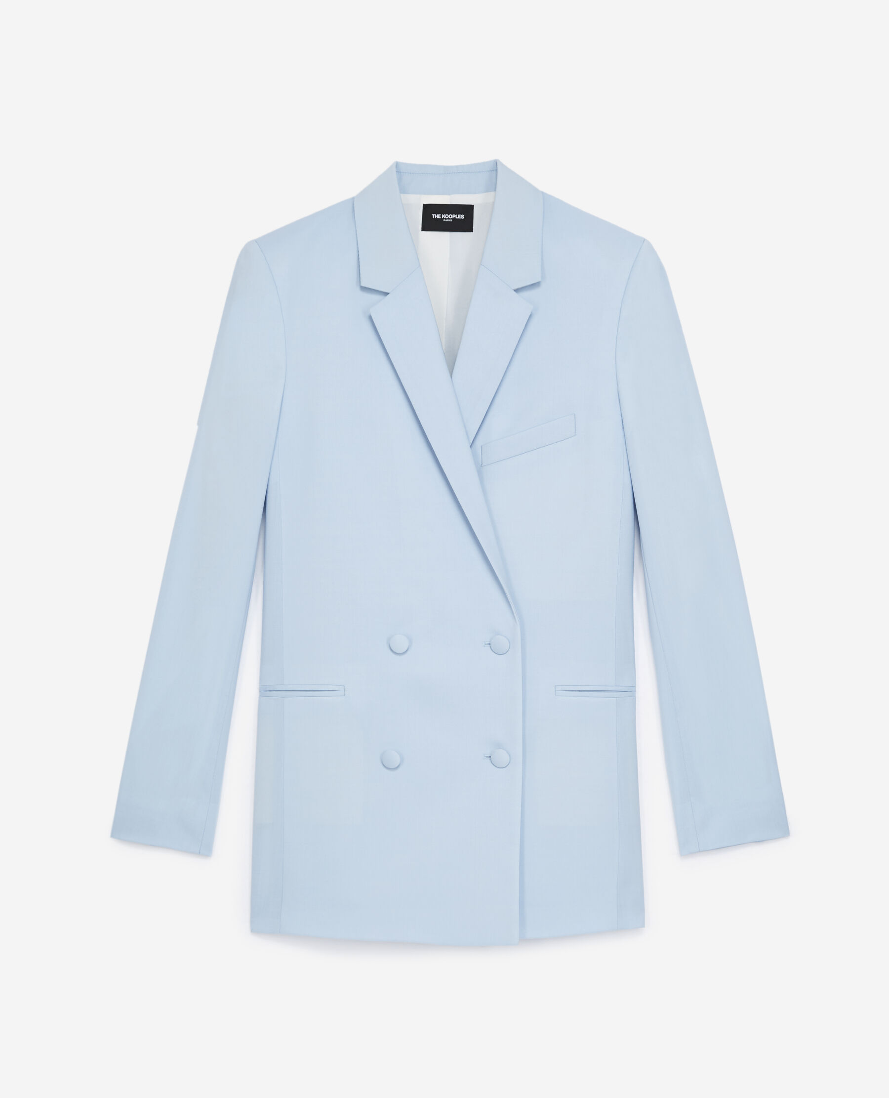 Manteau laine shop bleu ciel