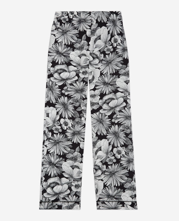seidenhose mit blumen-print