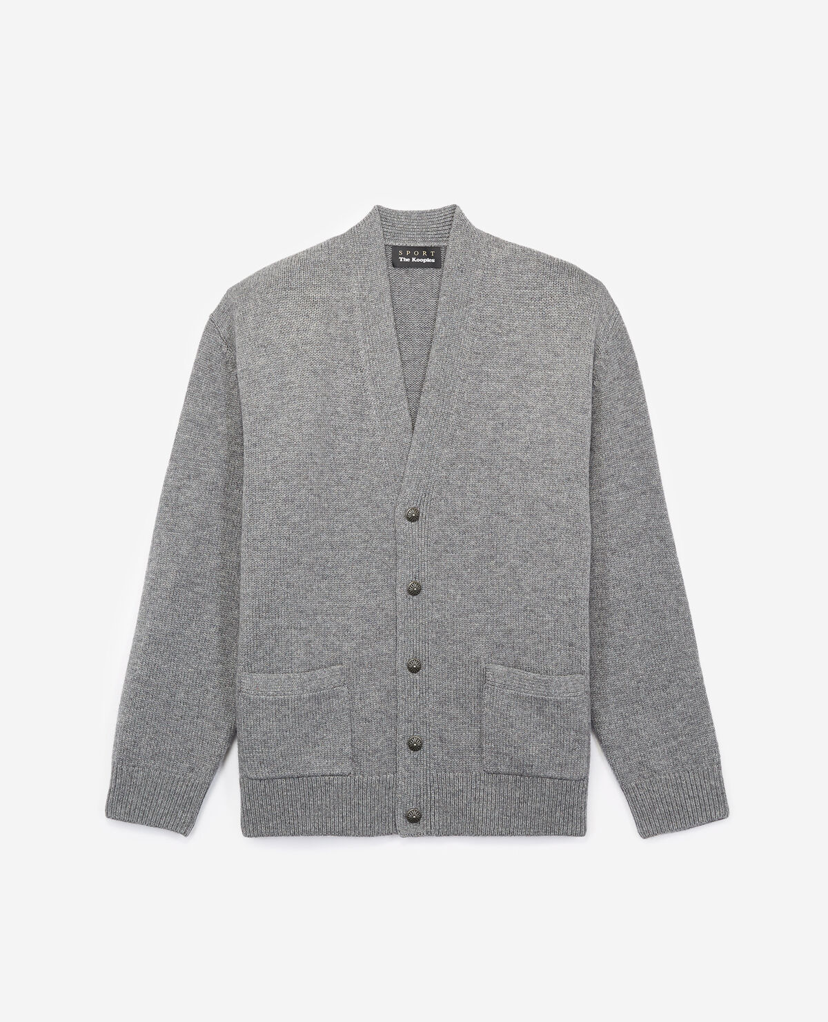 Oversized gray wool and cashmere cardigan The Kooples