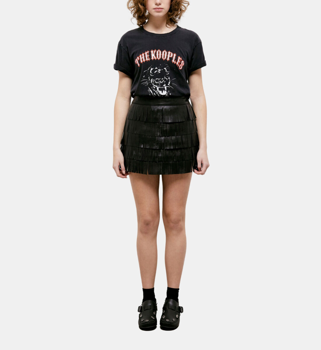 Short leather new arrivals black skirt