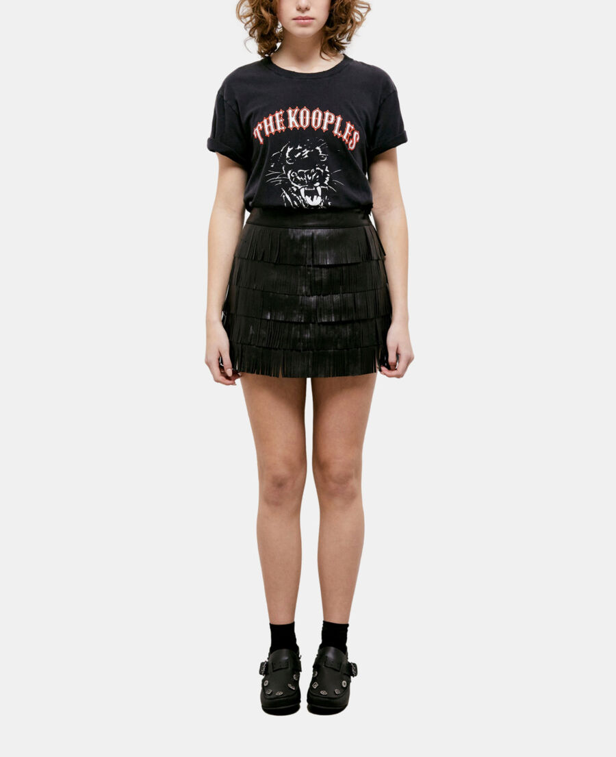 short black leather skirt