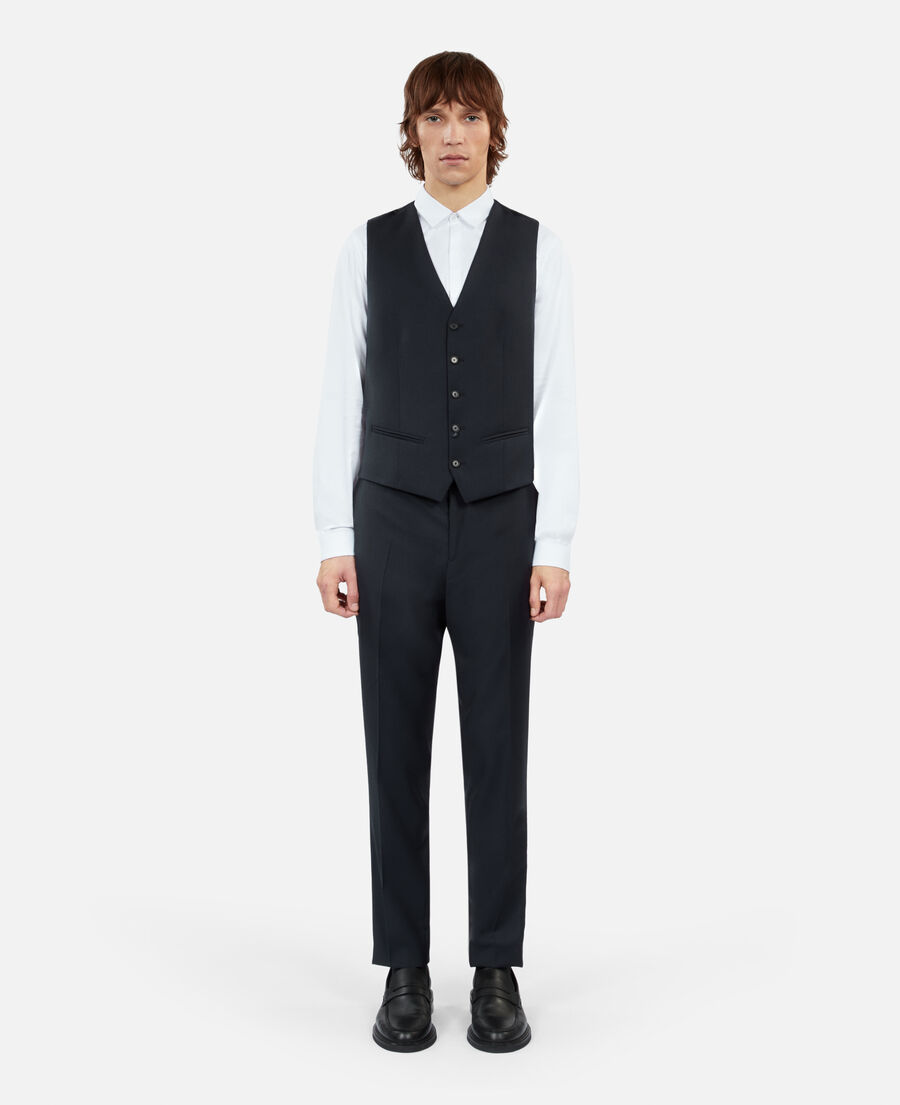 The Kooples HOMME DARK NAVY gilet de costume en laine marine