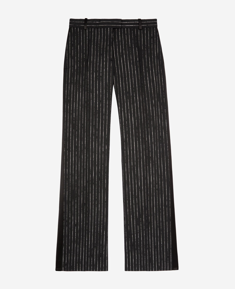 The Kooples WOMEN BLACK black striped straight-leg pants