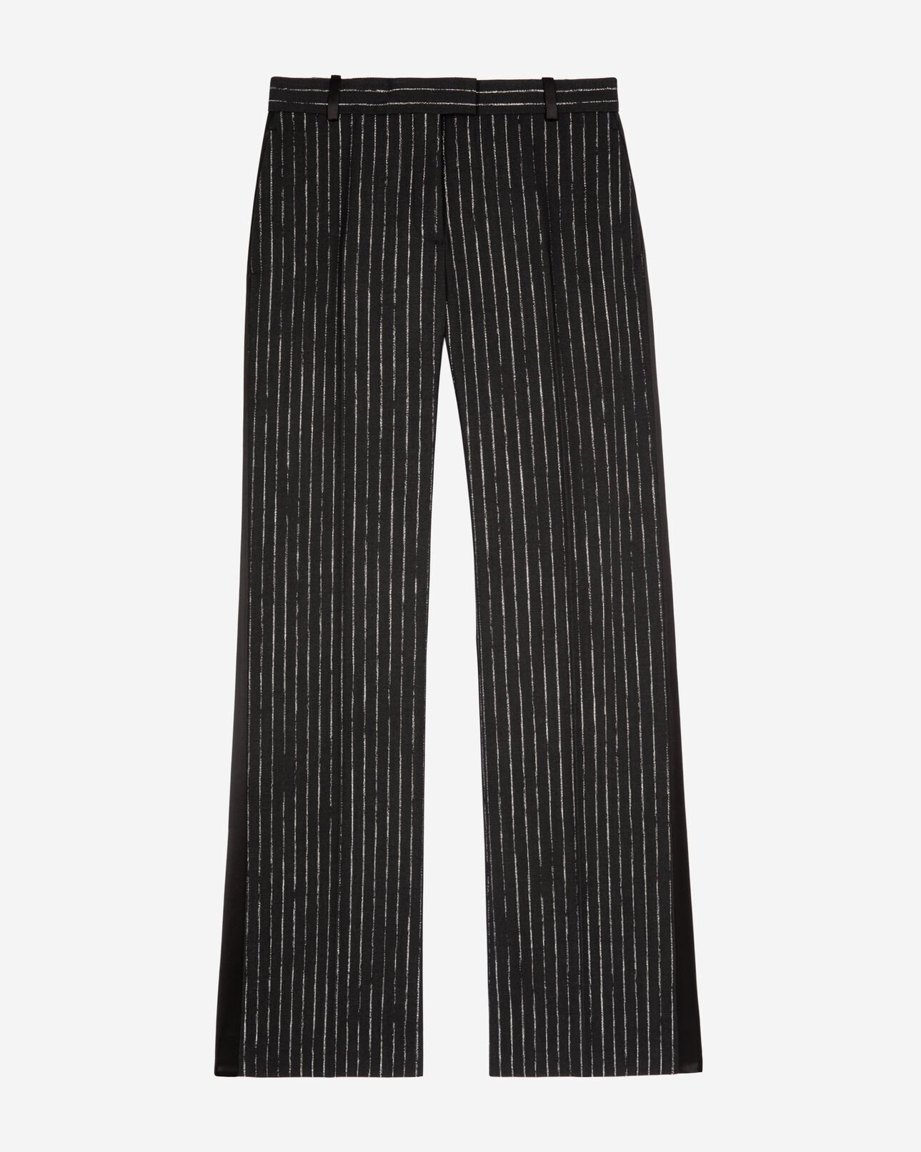 The Kooples DAMEN BLACK gerade geschnittene anzughose mit streifen schwarz