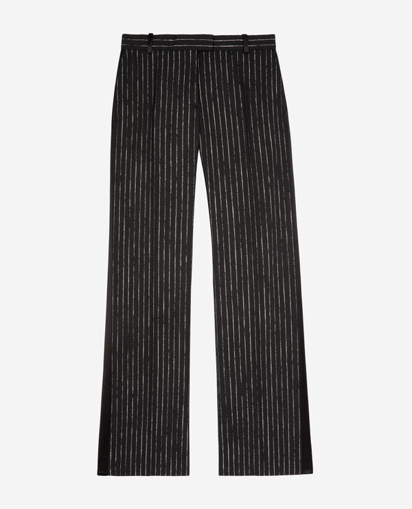 The Kooples MUJER BLACK pantalón recto de rayas negras