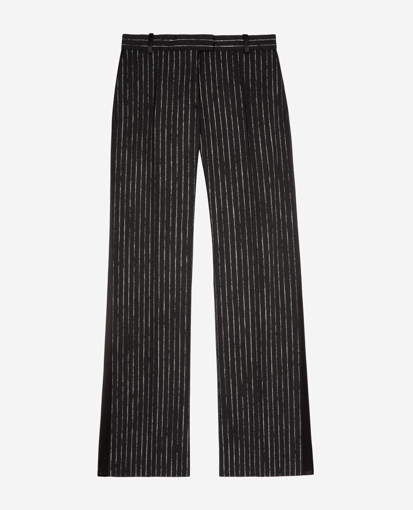 The Kooples DAMEN BLACK gerade geschnittene anzughose mit streifen schwarz