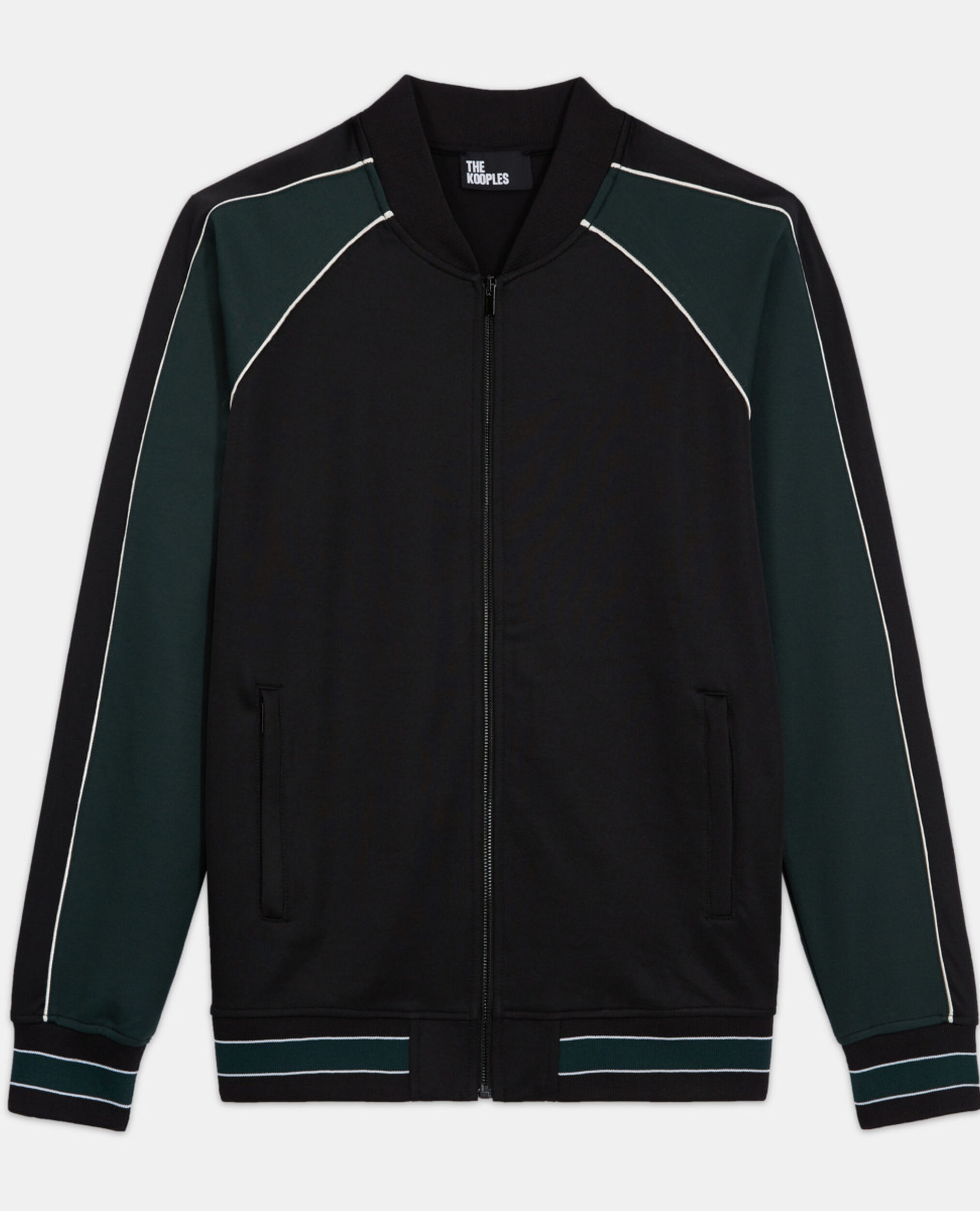 Two-tone zipped sweatshirt, VERT BOUTEILLE, hi-res image number null