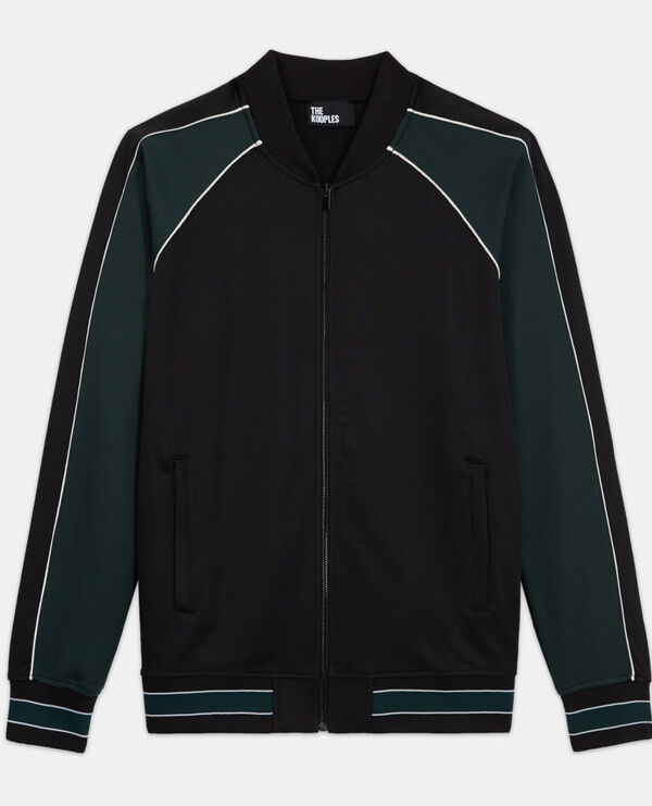 sweatshirt zippé bicolore
