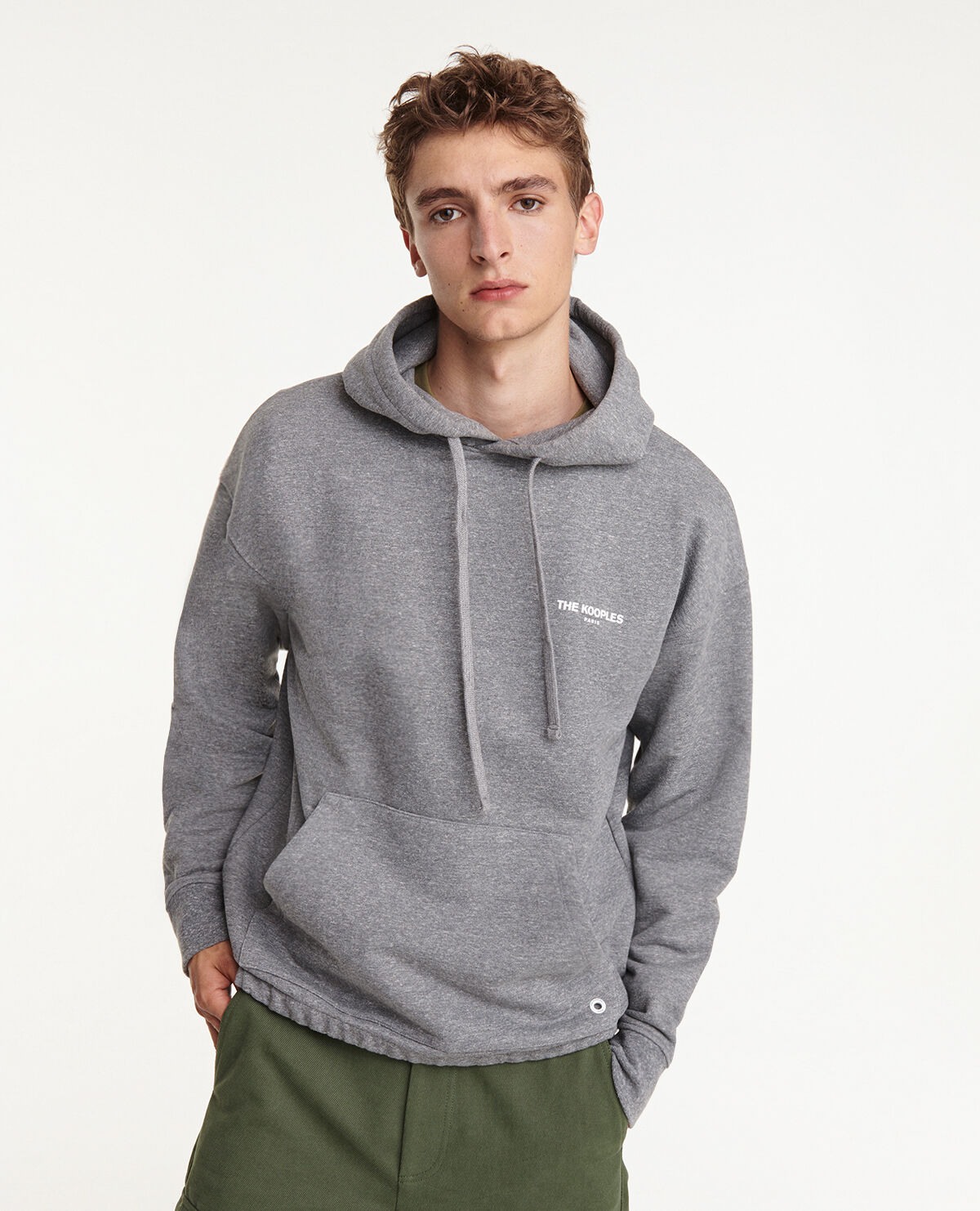 Sweat gris sales a capuche homme