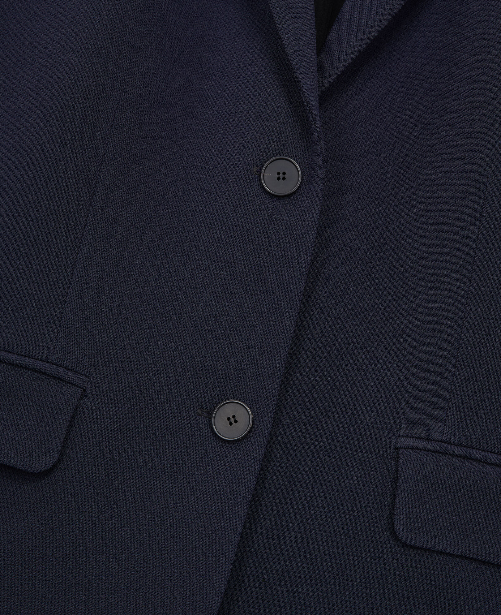 The Kooples WOMEN DARK NAVY navy blue crêpe suit jacket structured shape