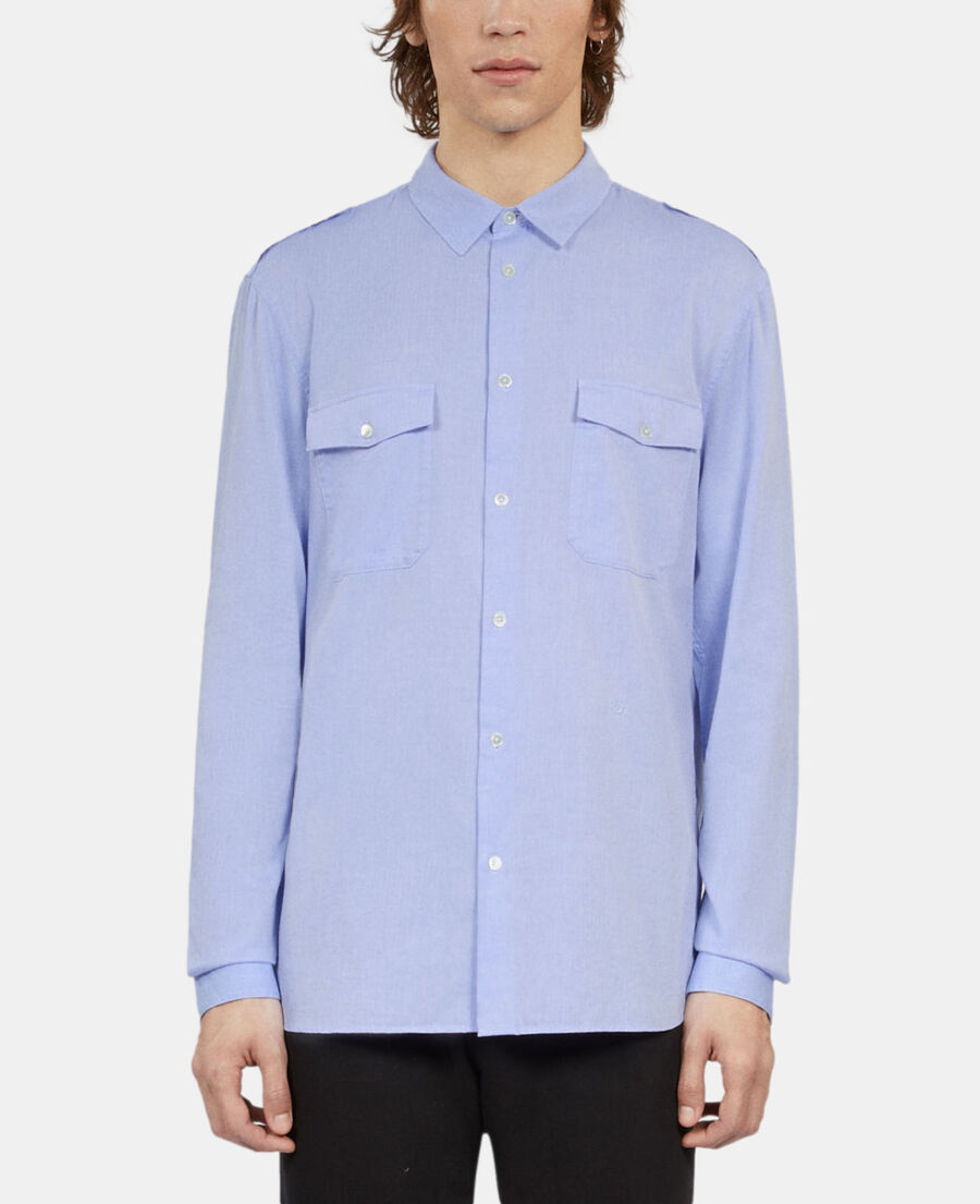 The Kooples HERREN LIGHT BLUE himmelblaues chevron-hemd