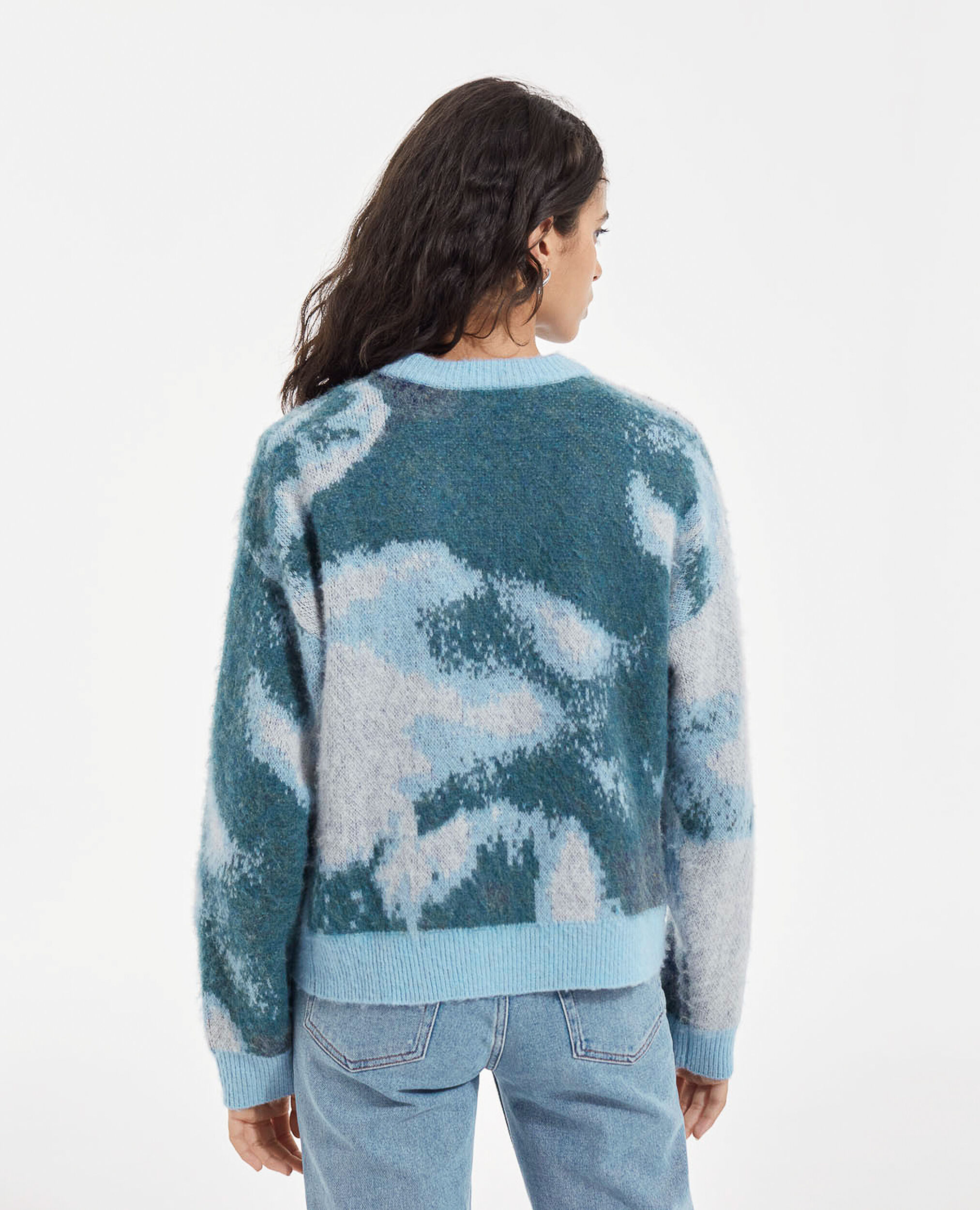 Kurzer Wollpullover mit blauem Farbverlauf, BLUE, hi-res image number null