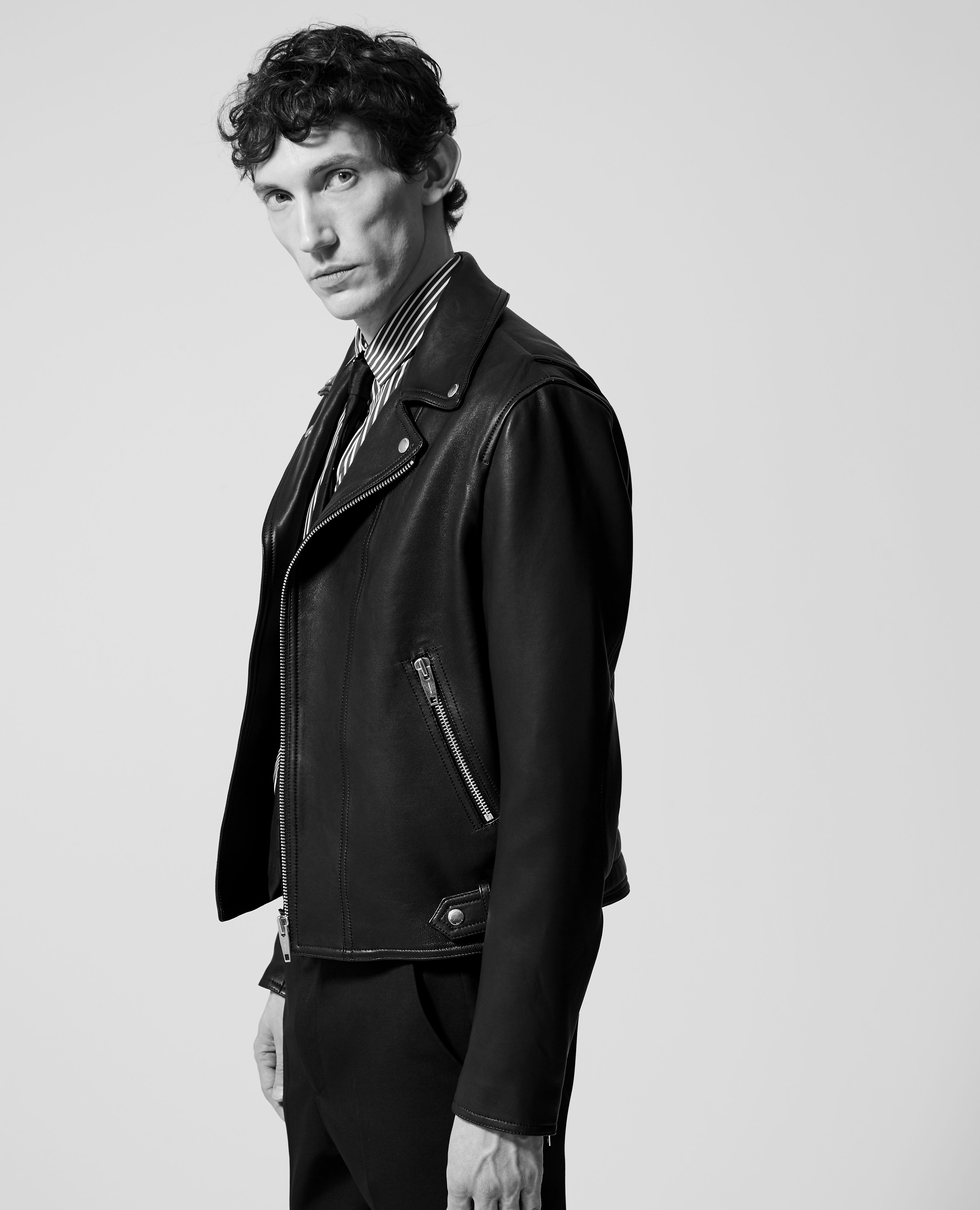 Black rock style leather jacket w elbow pads The Kooples