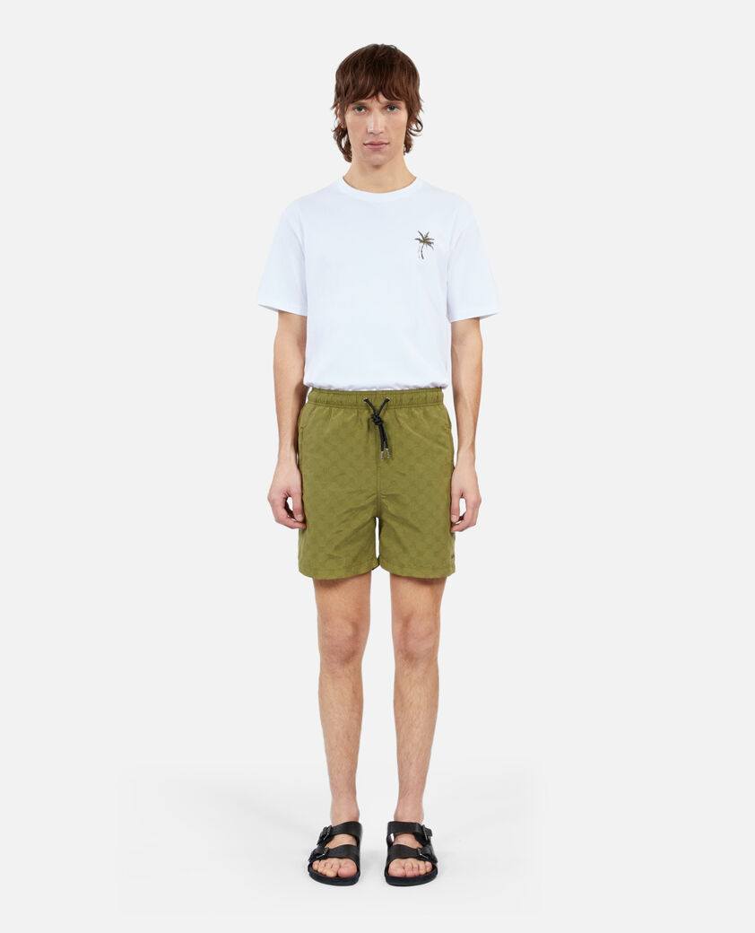 The Kooples H KAKI monogram khaki swim shorts