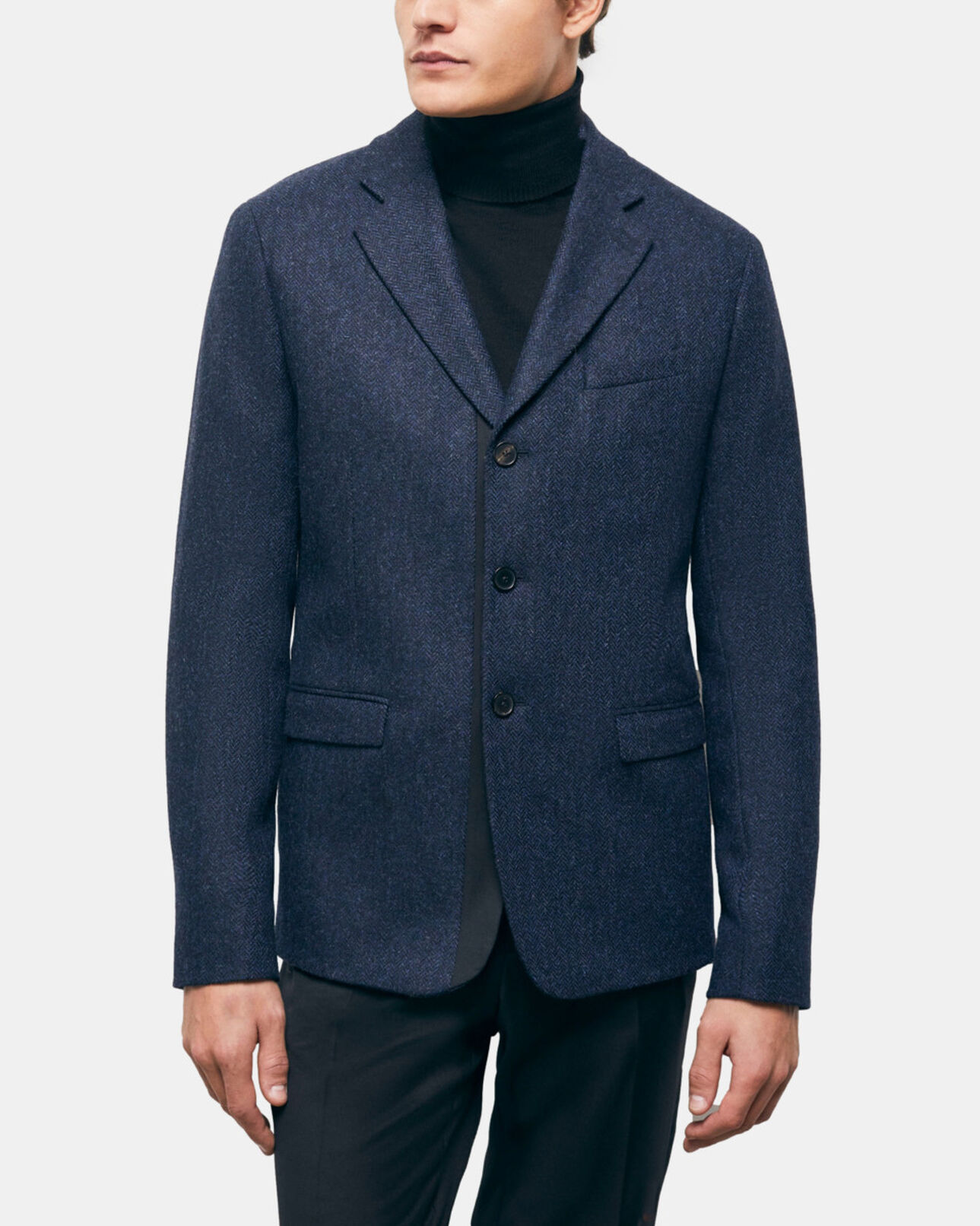 The Kooples MEN NAVY blue patterned wool jacket