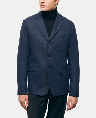 The Kooples H NAVY blue patterned wool jacket