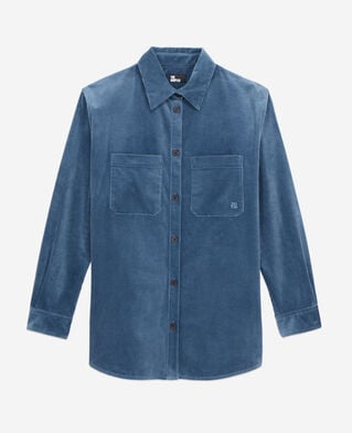 The Kooples F BLUE PETROL blue corduroy overshirt