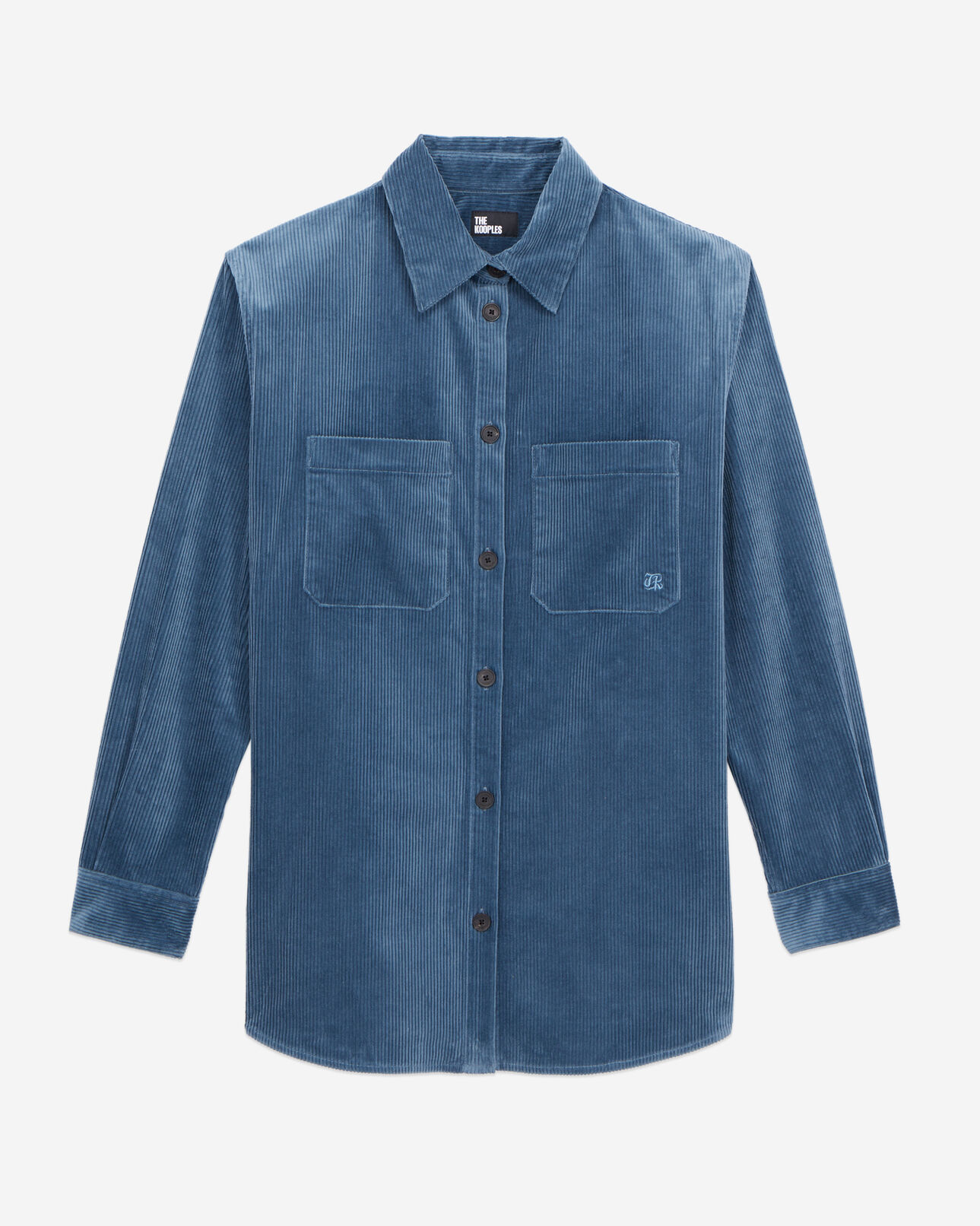 The Kooples FEMME BLUE PETROL surchemise bleue en velours côtelé