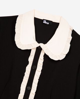 The Kooples F BLACK short black dress with contrasting collar