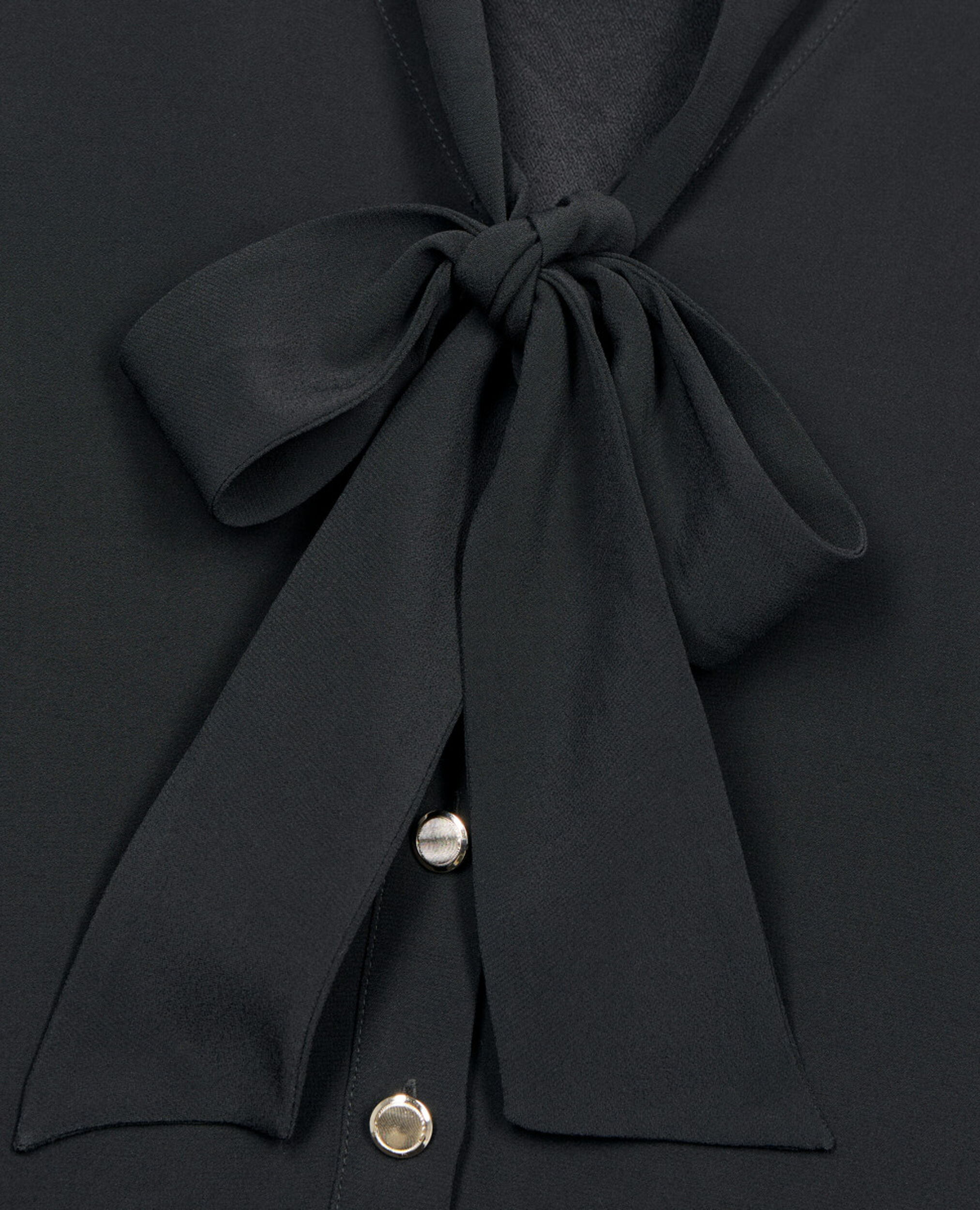 Short black dress with pleating, BLACK, hi-res image number null