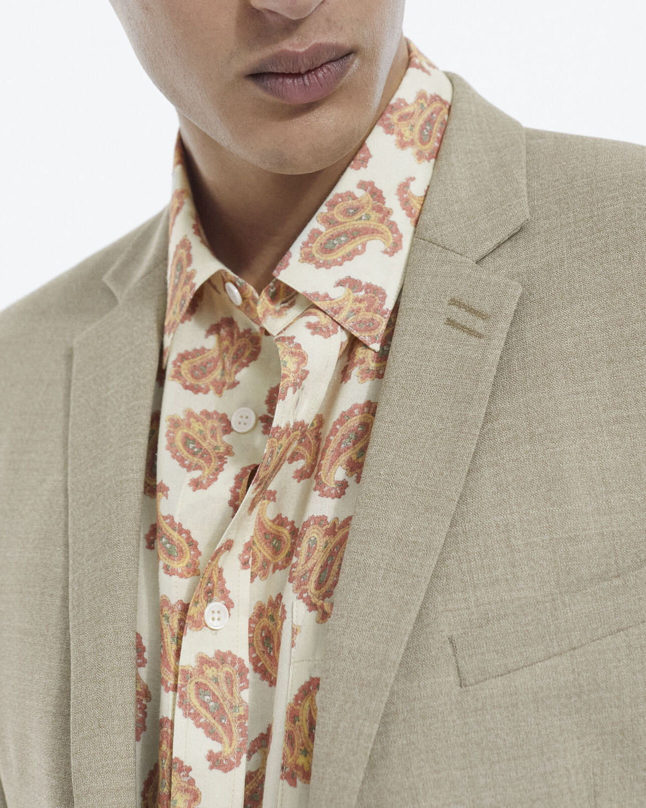 The Kooples HERREN BEIGE beige elegante jacke aus wolle mit taschen