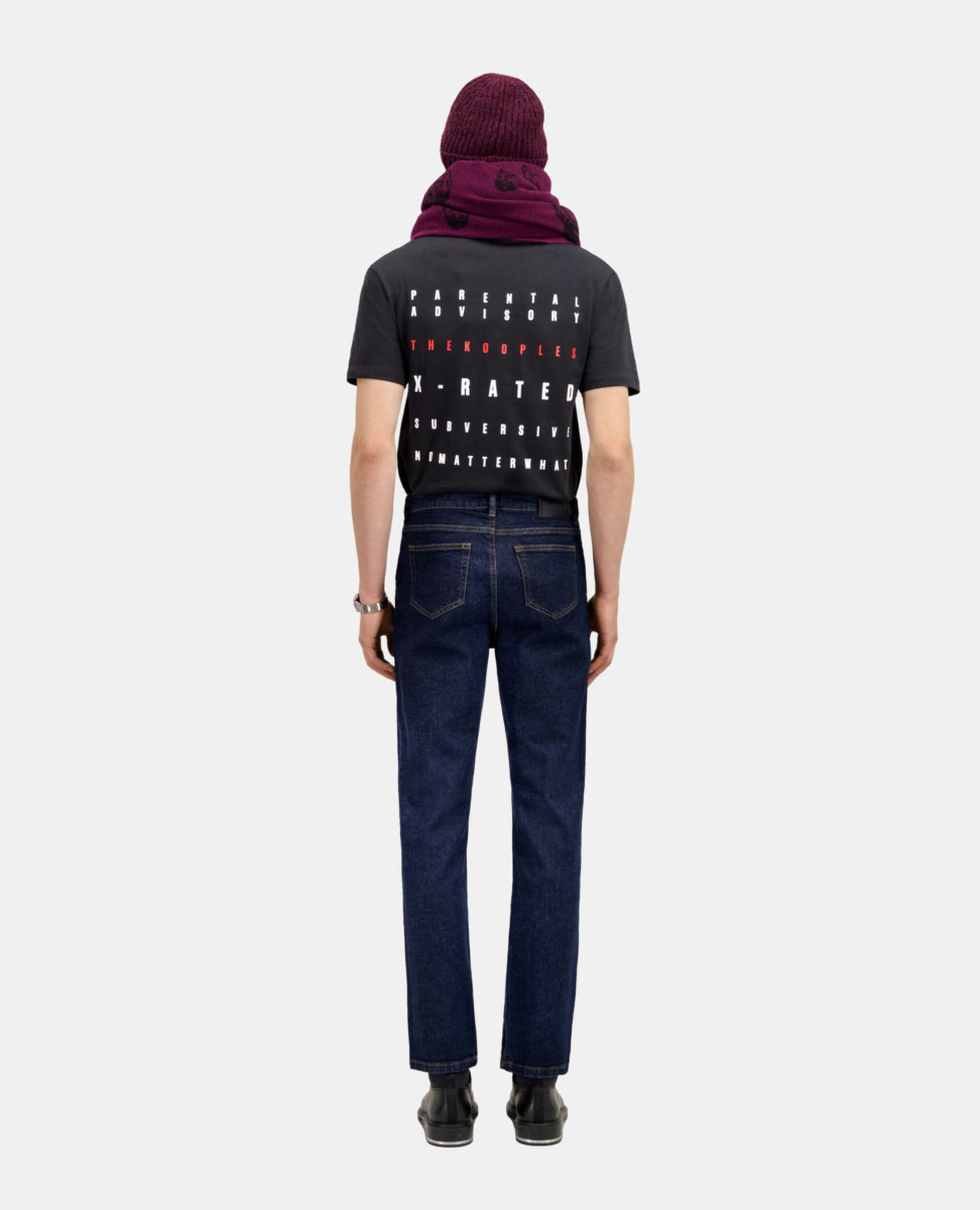 Jean bleu slim avec poche en cuir, BLUE BRUT, hi-res image number null