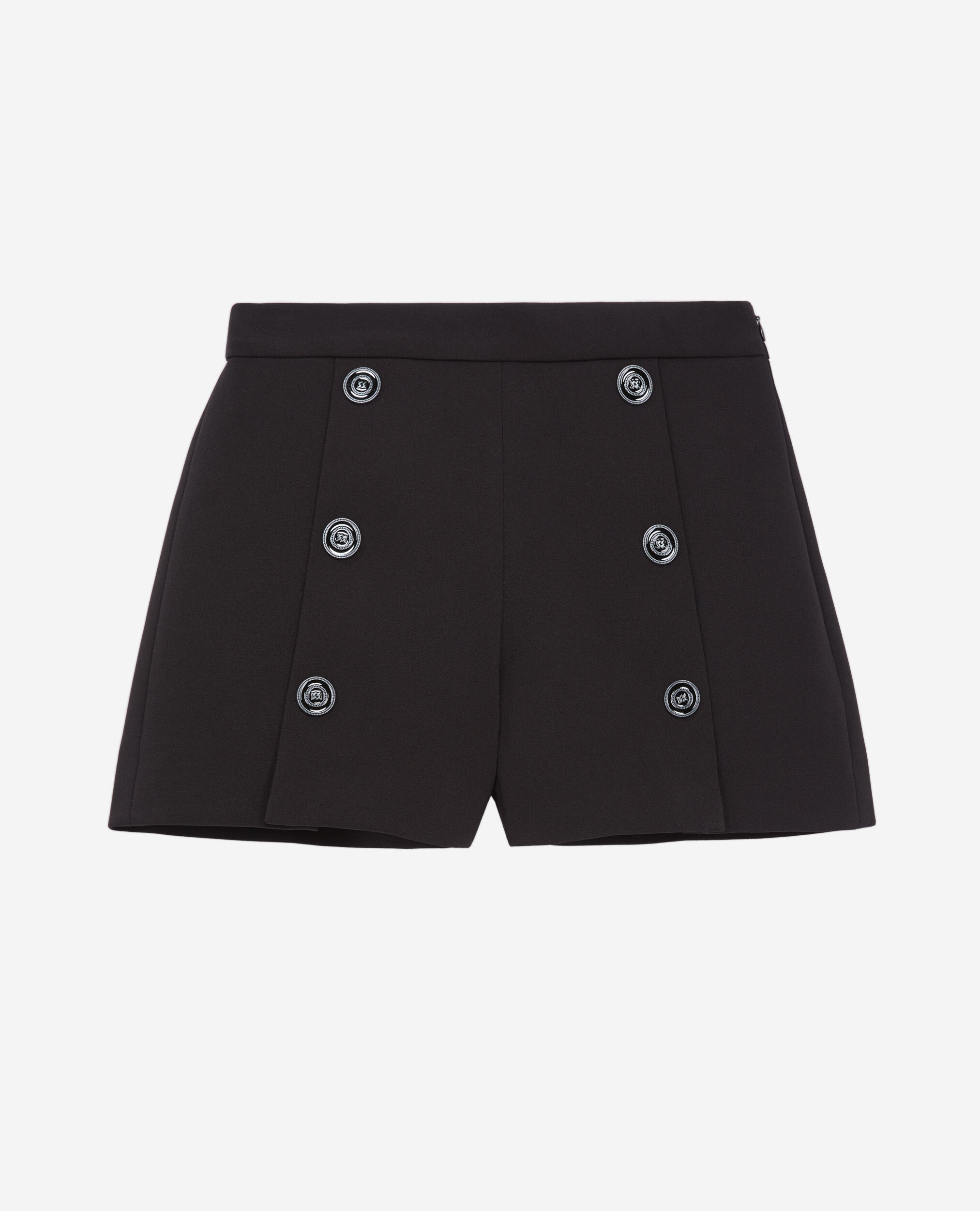 Schwarze Shorts aus Krepp, BLACK, hi-res image number null