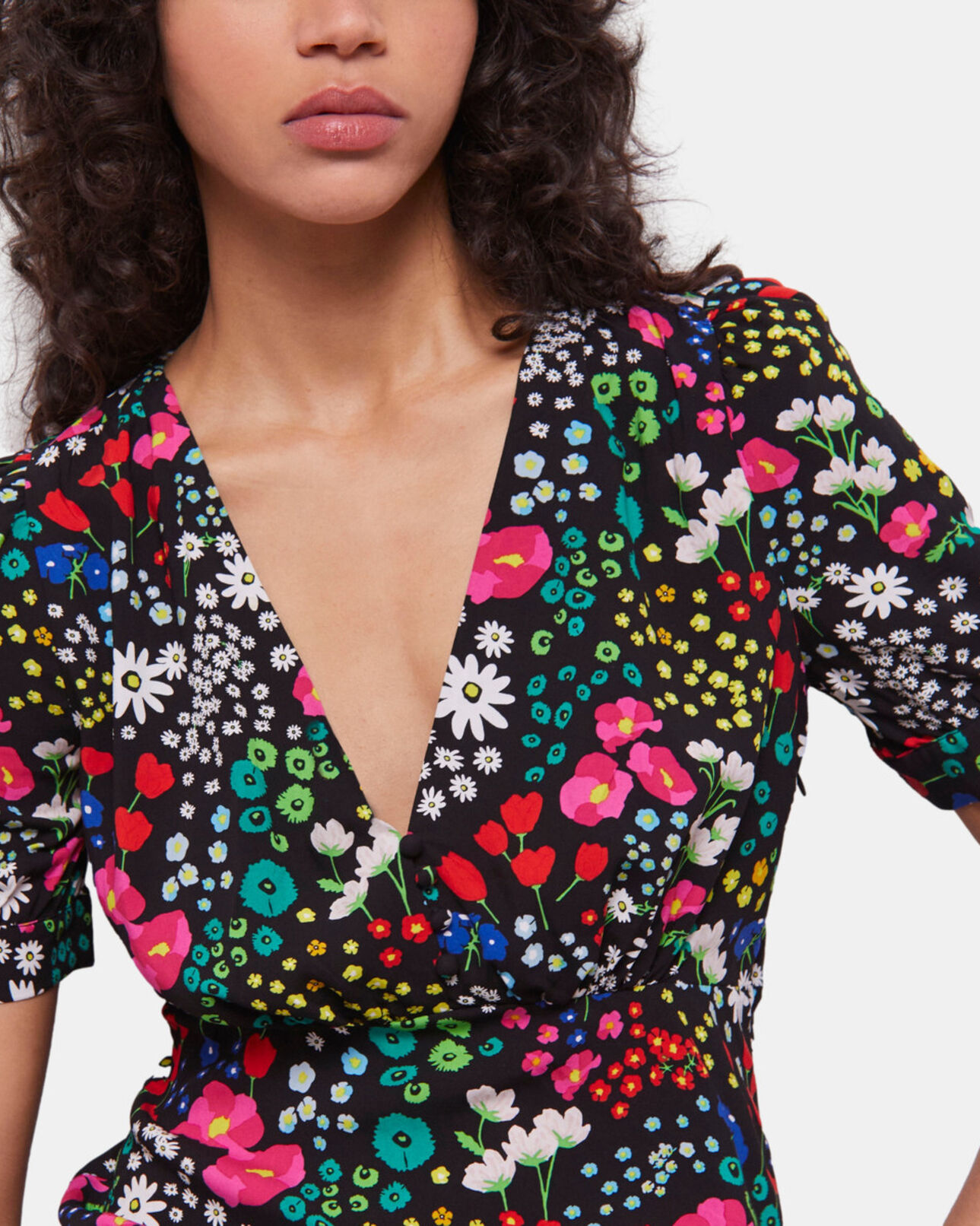 The Kooples FEMME MULTICOLOR top imprimé avec boutonnage