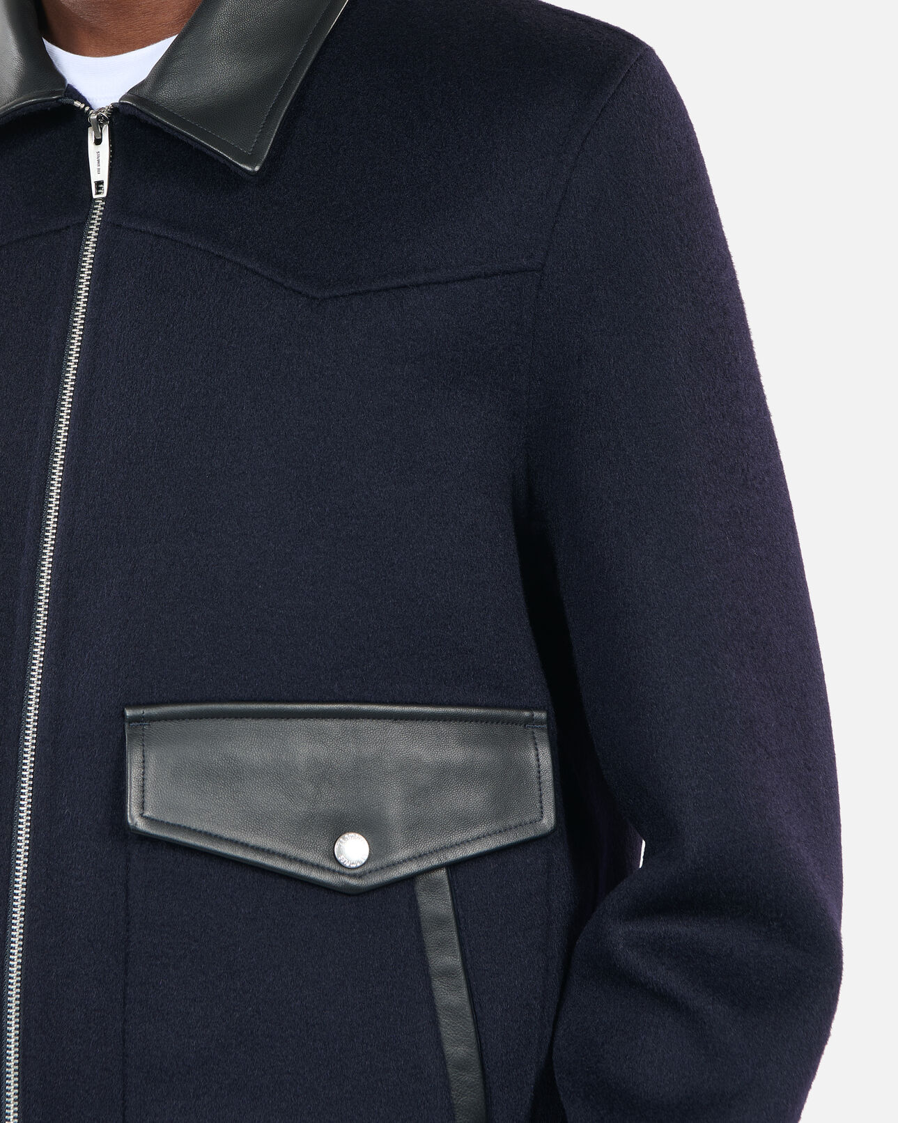 The Kooples HOMME NAVY blouson en laine double face bleu marine