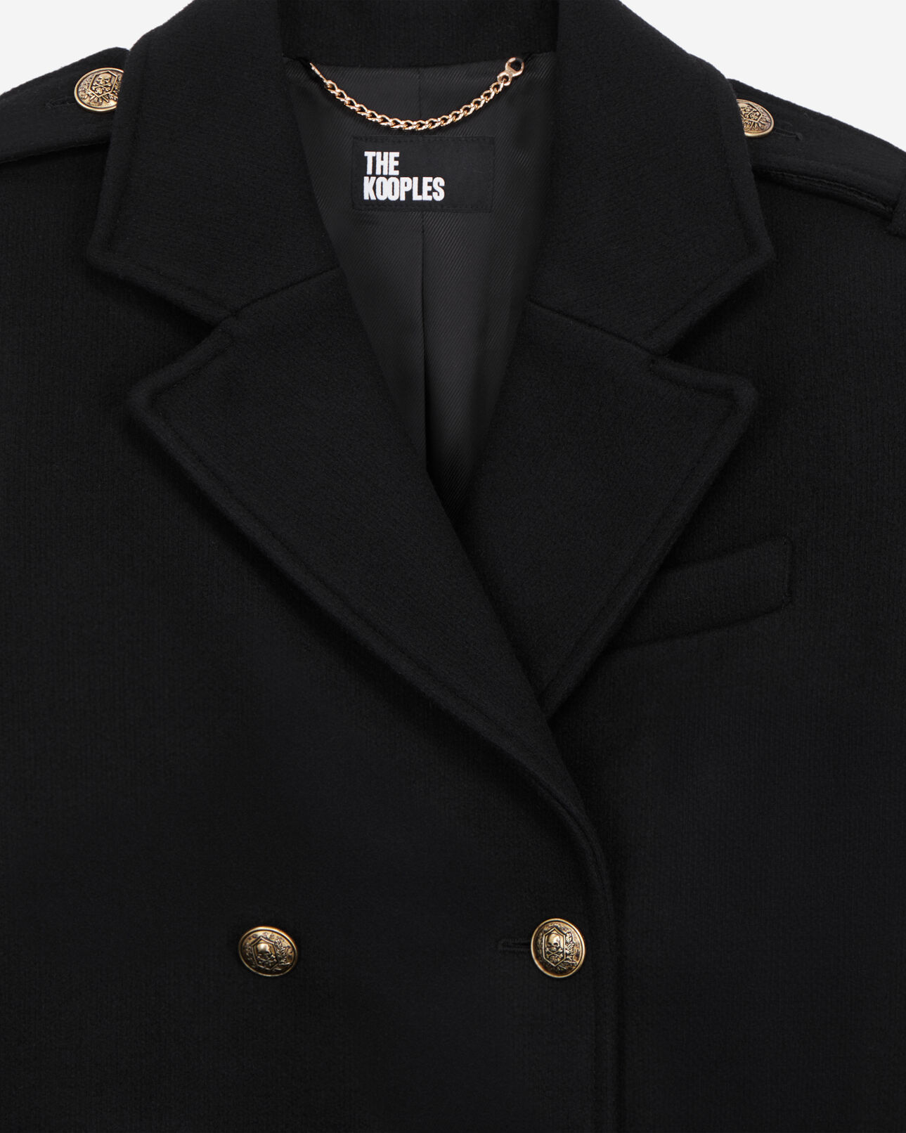 The Kooples WOMEN BLACK black wool-blend pea coat