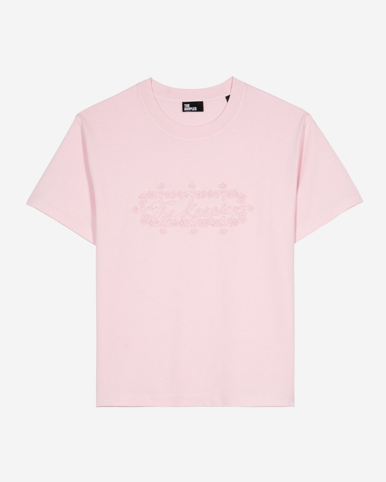 The Kooples F LILA women's pale pink logo embroidery t-shirt