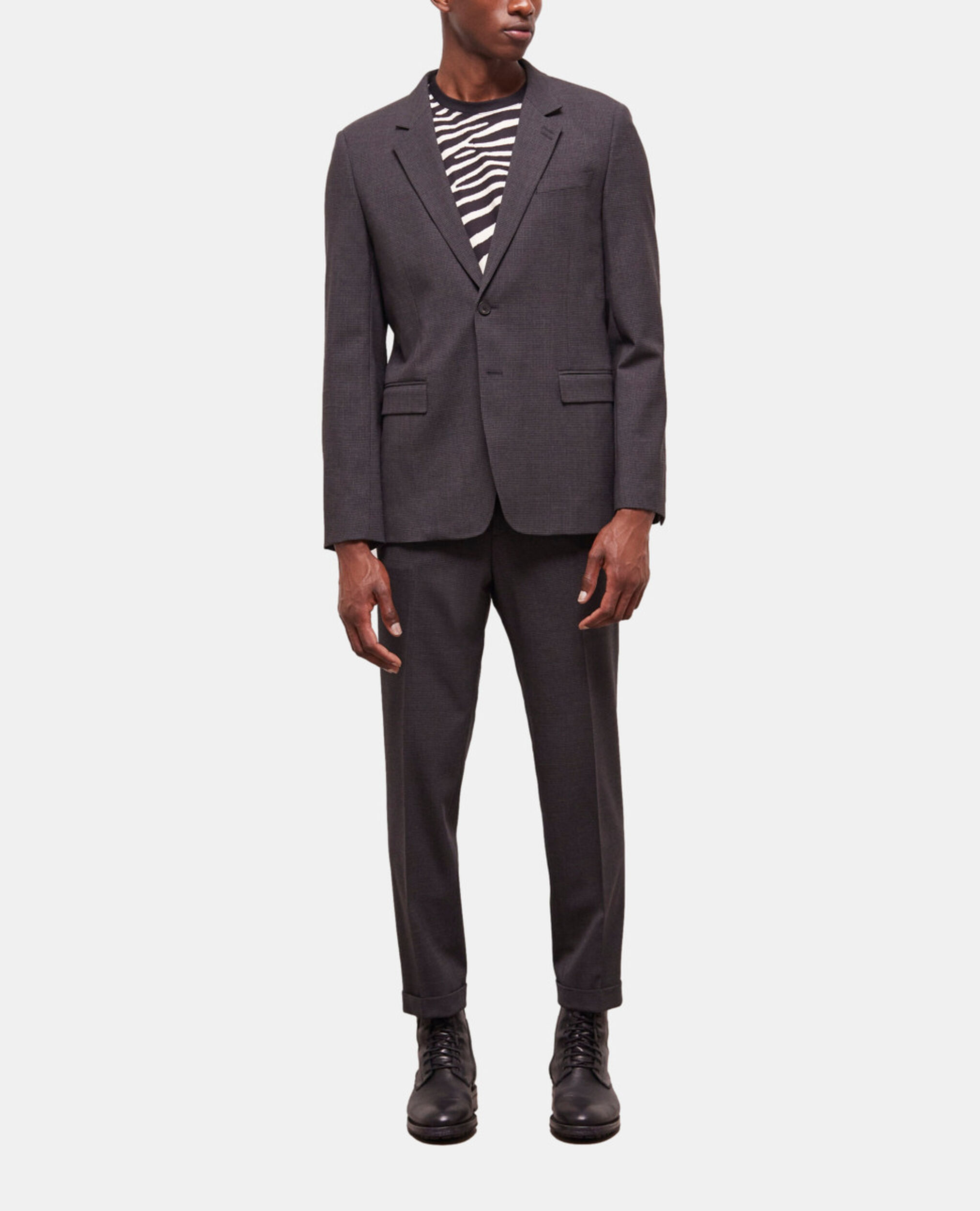 Wool suit jacket, BLACK GREY, hi-res image number null