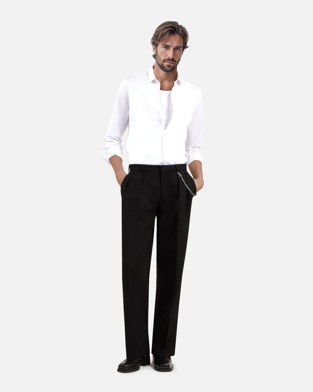 The Kooples HOMME BLACK pantalon large style cargo noir