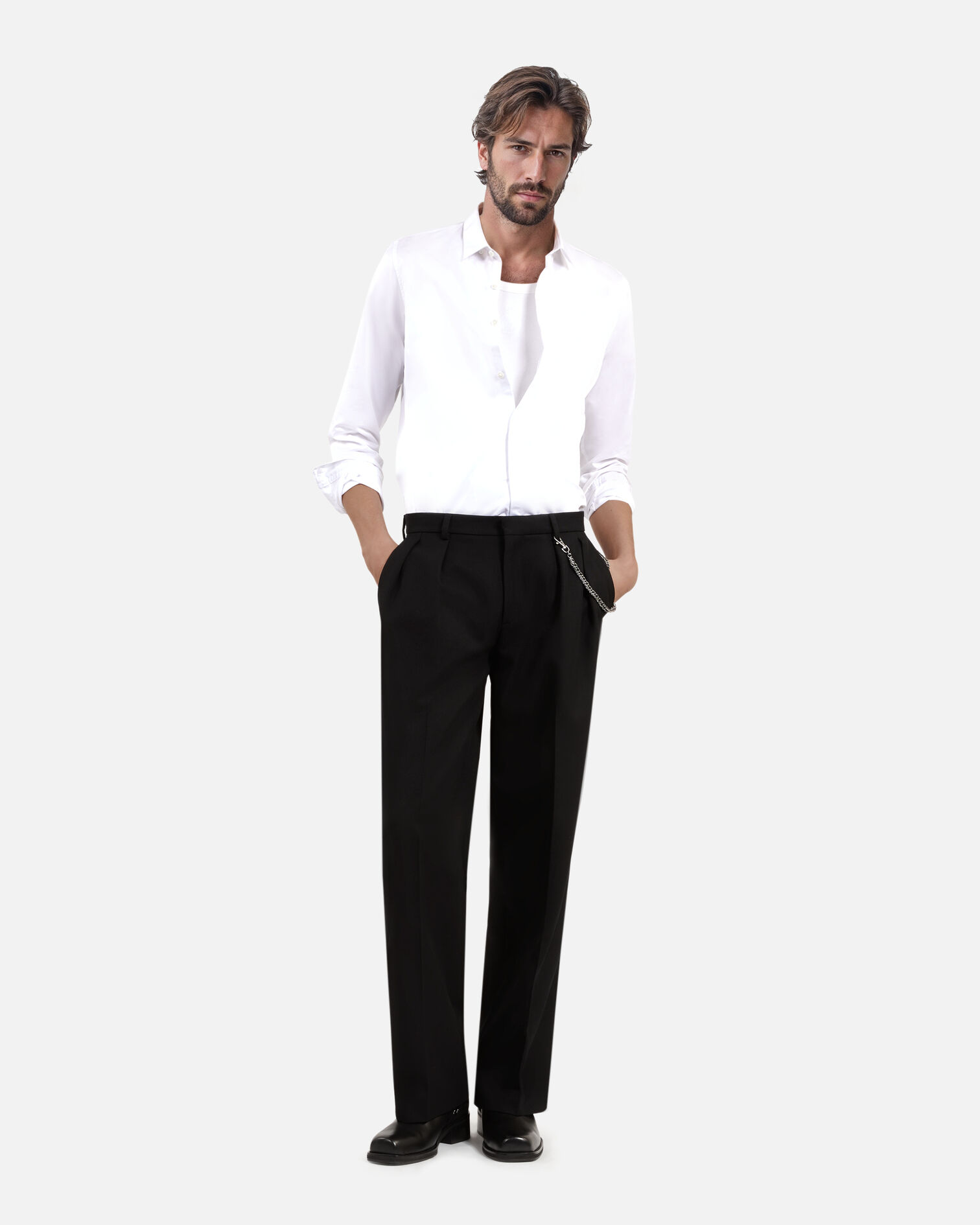 Pantalon large style cargo noir, BLACK, hi-res image number null