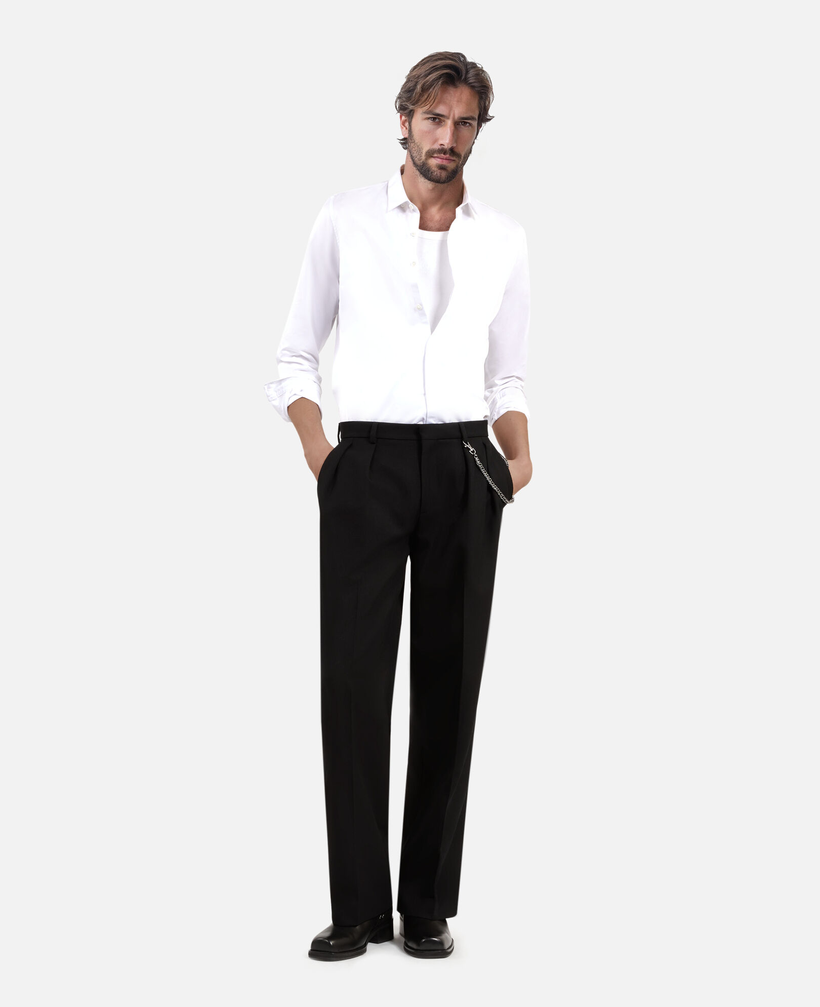 The Kooples HOMME BLACK pantalon large style cargo noir