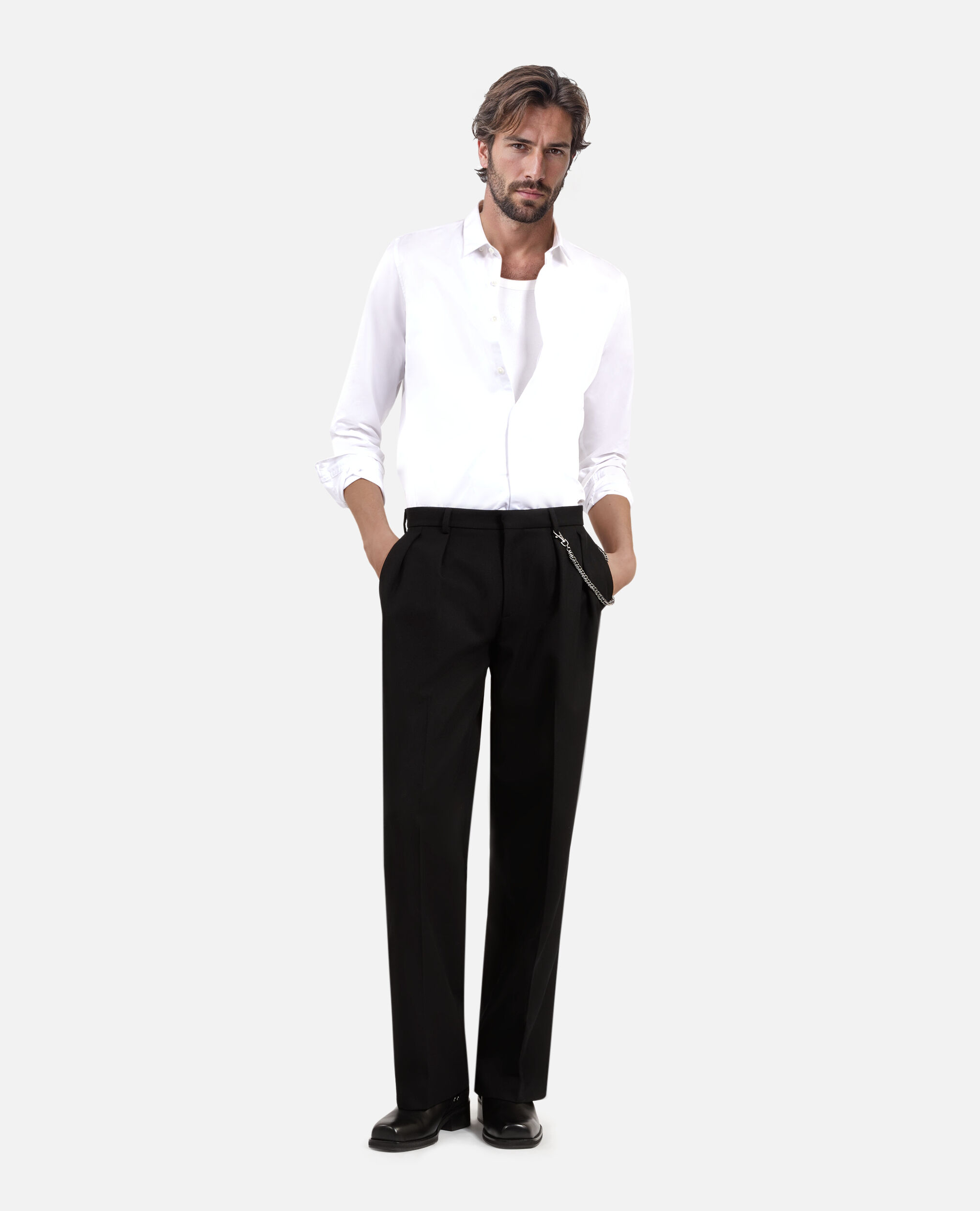 Pantalon large style cargo noir, BLACK, hi-res image number null