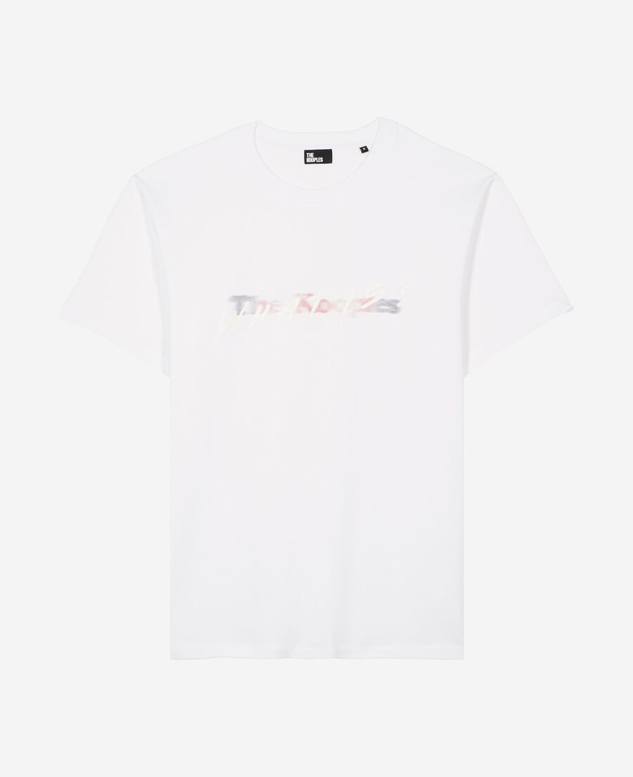 The Kooples HOMME WHITE t-shirt avec logo multicolore blanc