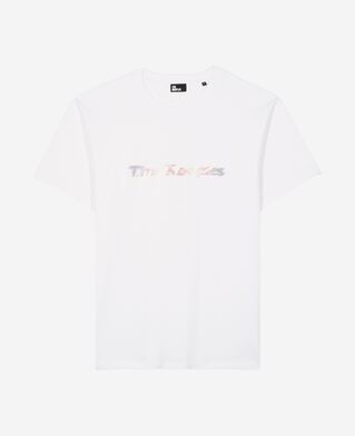 The Kooples HOMME WHITE t-shirt avec logo multicolore blanc