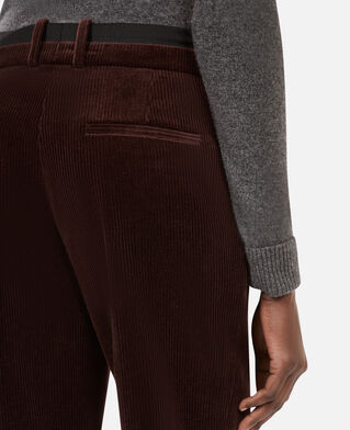The Kooples WOMEN BROWN brown corduroy straight-leg tailored pants