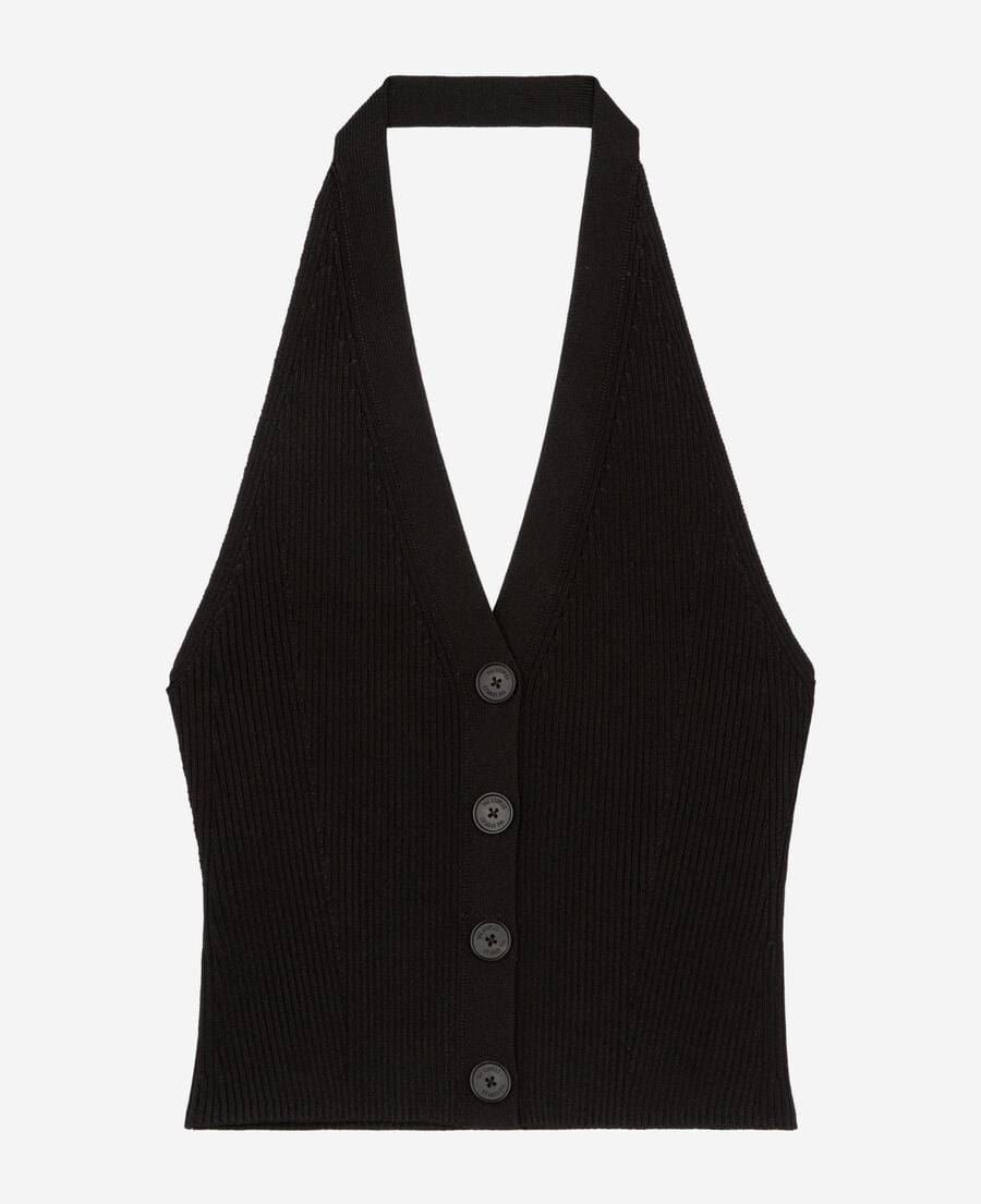 The Kooples WOMEN BLACK black mesh top