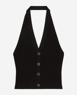 The Kooples WOMEN BLACK black mesh top