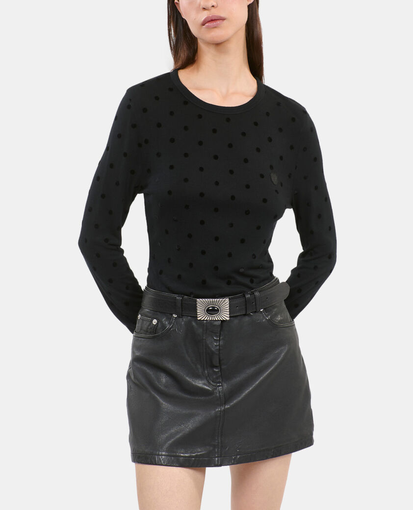 The Kooples FEMME BLACK t-shirt manches longues noir