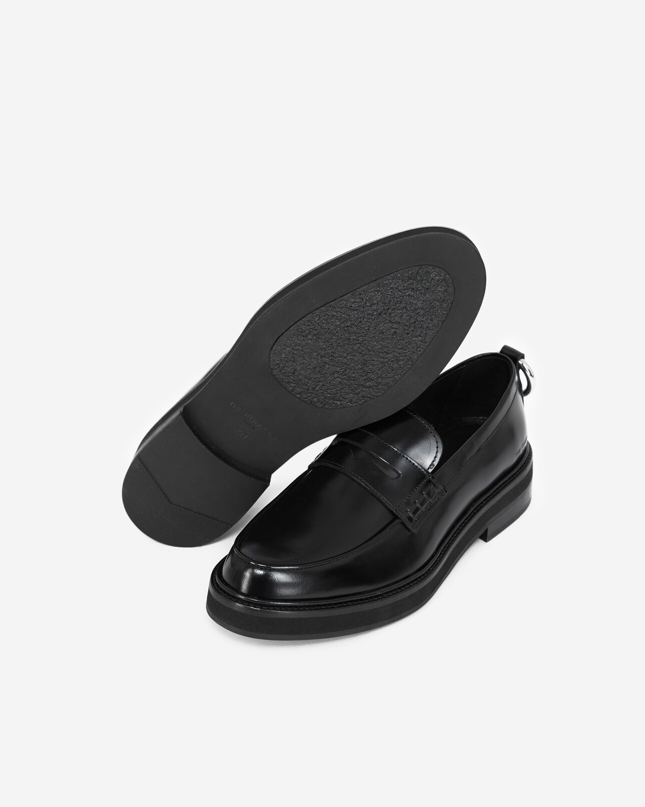 The Kooples DAMEN BLACK mokassins schwarz glacé-leder dick